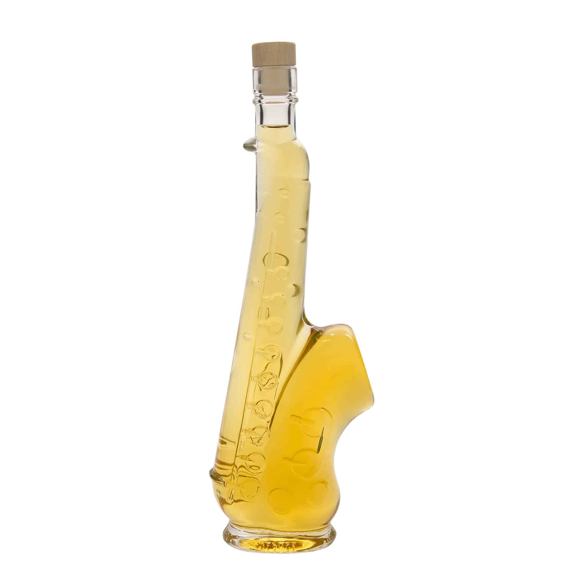 500 ml Garrafa de vidro 'Saxofone', boca: Cortiça