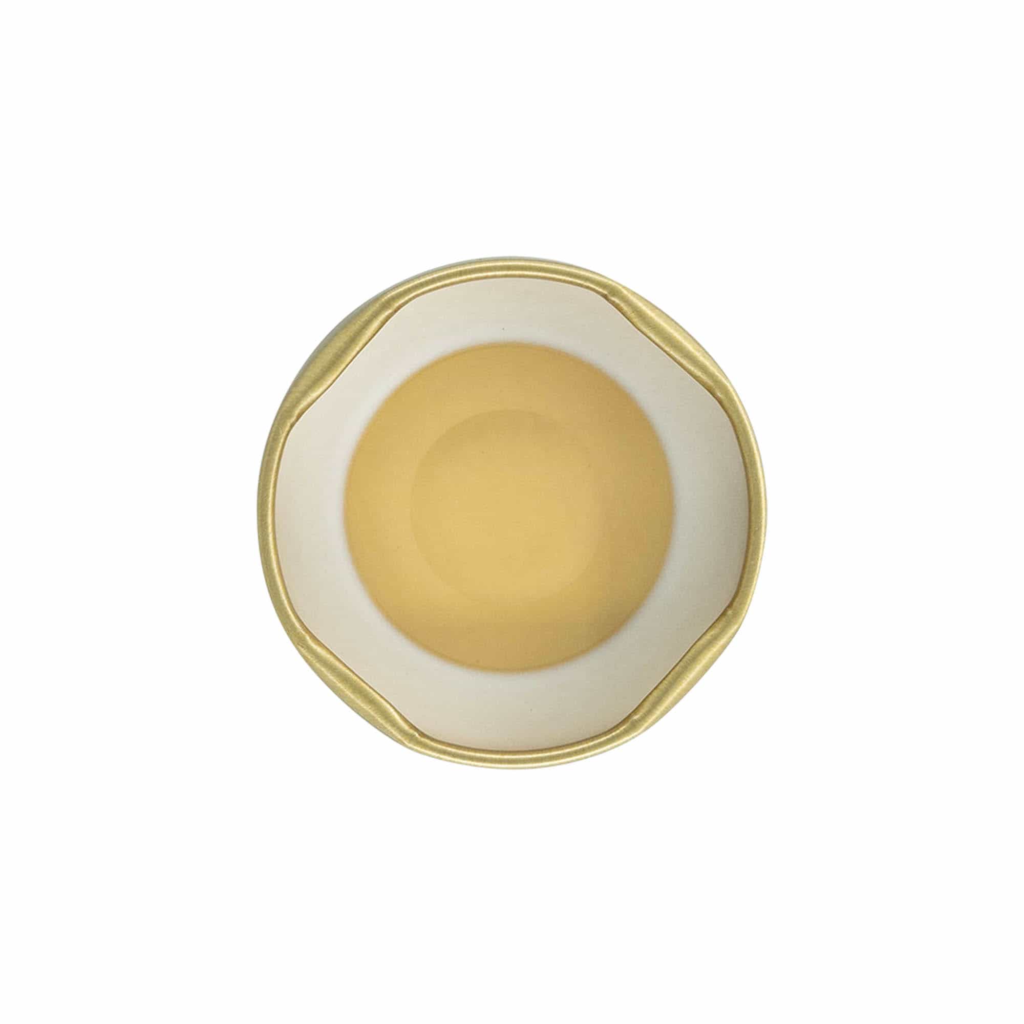 Tampa Twist-Off, folha de flandres, esterilizável, dourado, para boca: TO 43