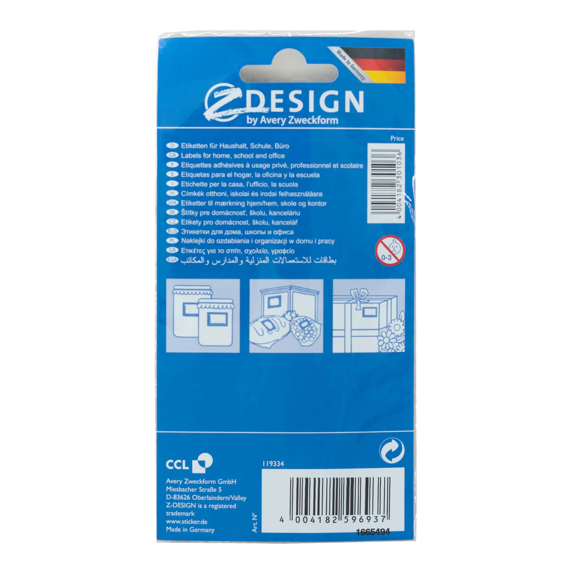 Zweckform Etiquetas 'Moldura de Fruta', retangular, papel, multicolor