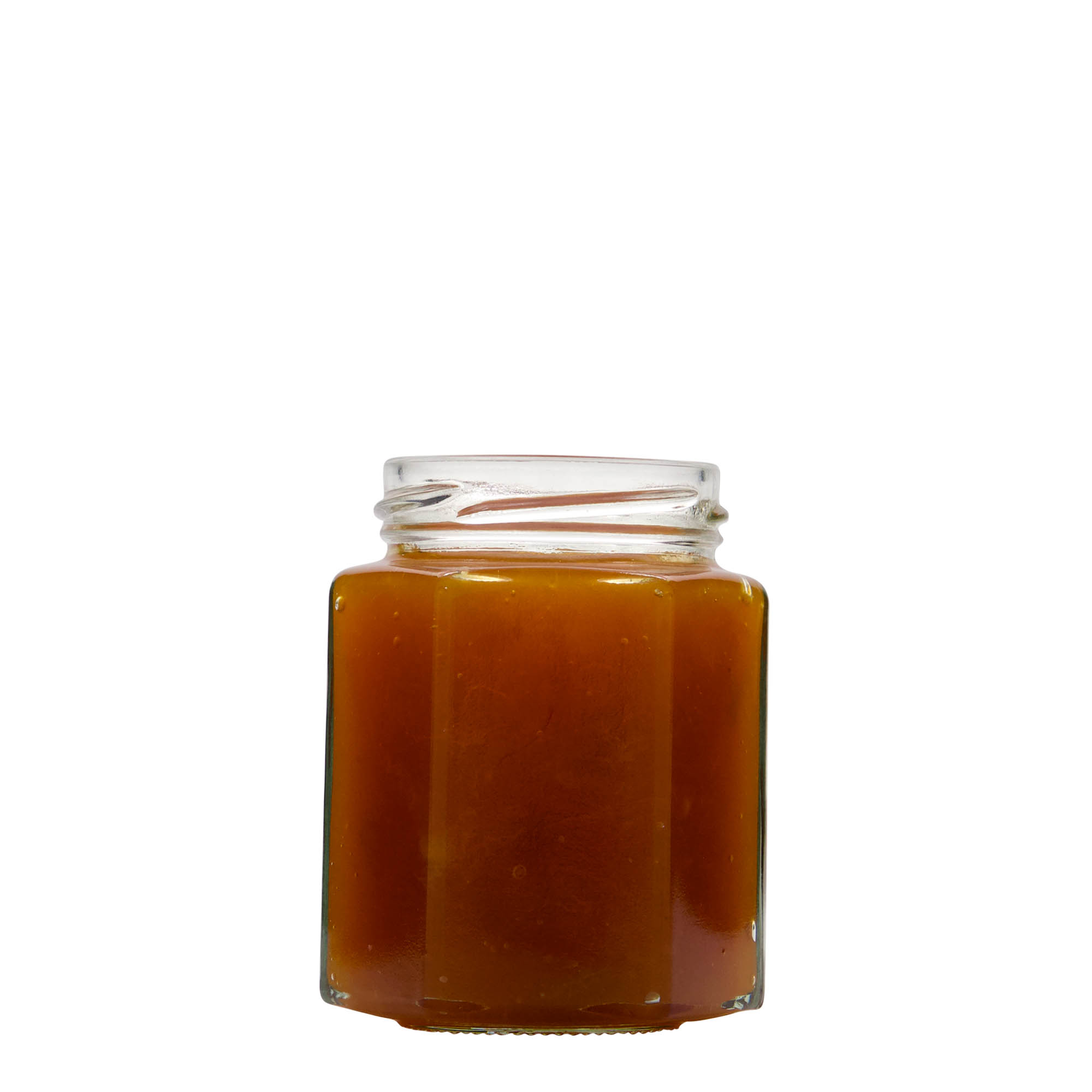 196 ml frasco hexagonal, boca: Twist-Off (TO 58) 196 ml frasco hexagonal, boca: Twist-Off (TO 58)