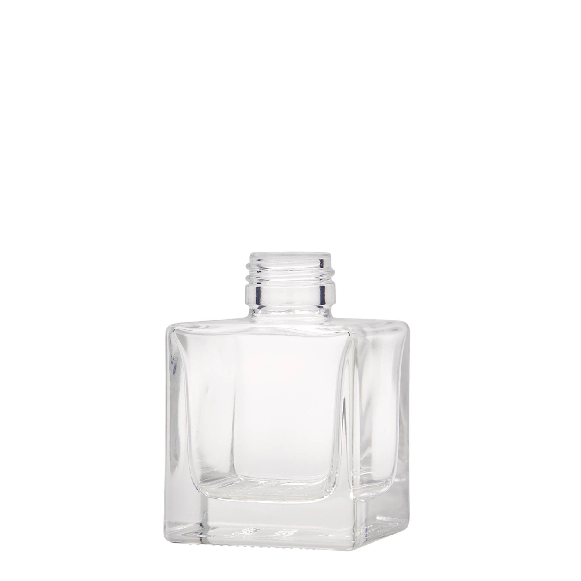 Frasco de vidro de 100 ml 'Cube', quadrado, boca: PP 28