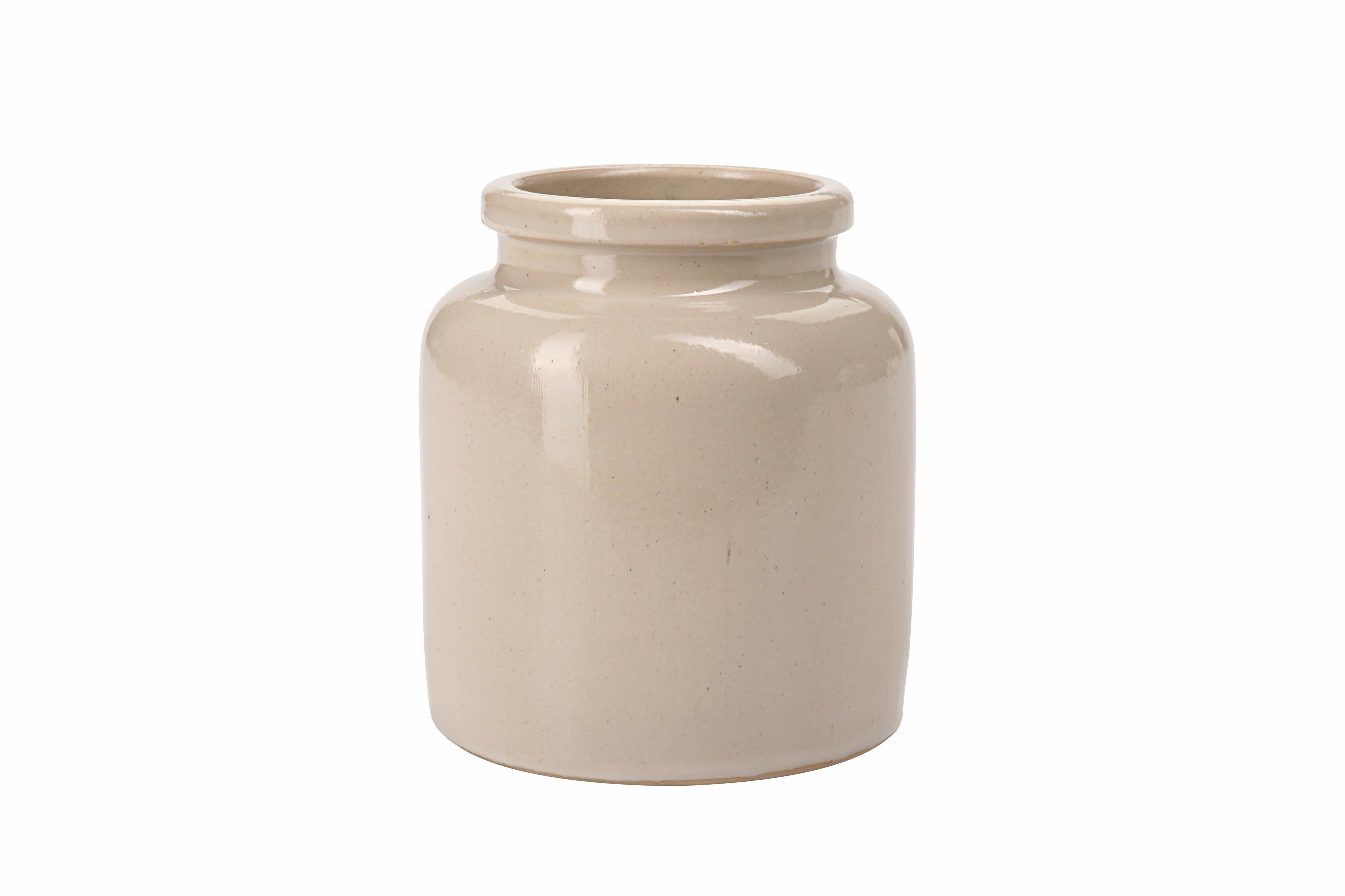 Vaso de grés 270 ml, cerâmica, bege, boca: tampa de encaixe