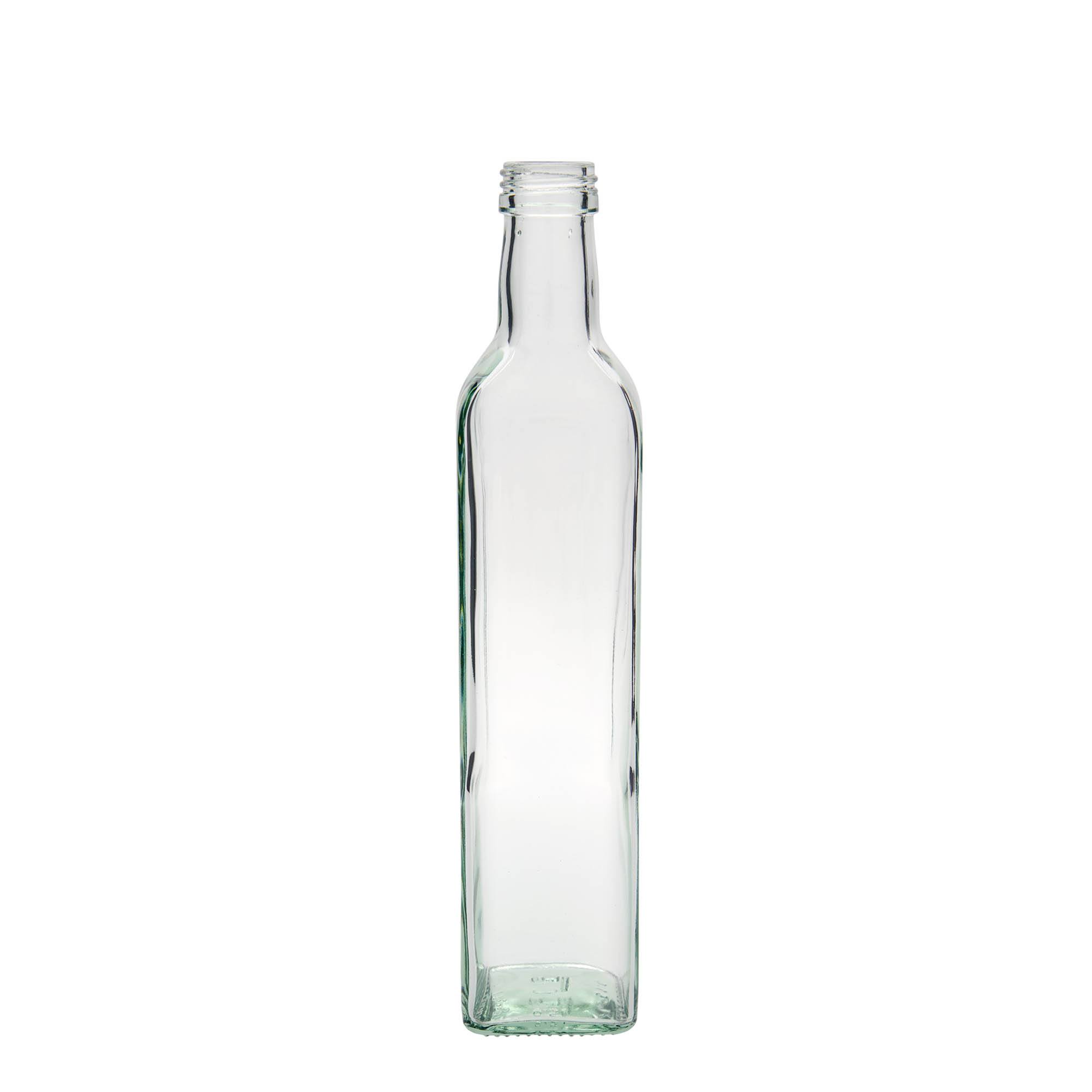 Garrafa de vidro 500 ml 'Marasca', quadrada, boca: PP 31,5 Garrafa de vidro 500 ml 'Marasca', quadrada, boca: PP 31,5