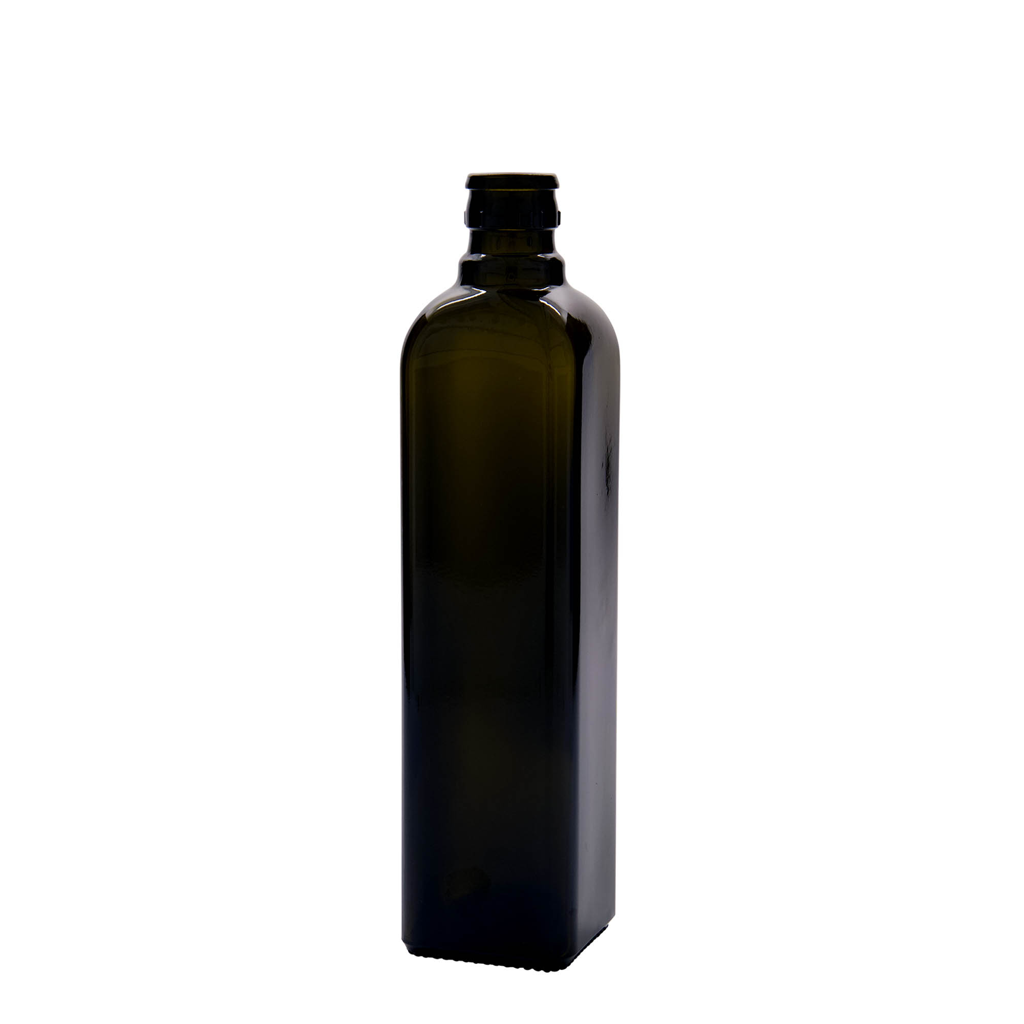 Garrafa de vinagre/óleo 'Quadra' 500 ml, vidro, quadrada, verde antigo, bocal: DOP Garrafa de vinagre/óleo 'Quadra' 500 ml, vidro, quadrada, verde antigo, bocal: DOP