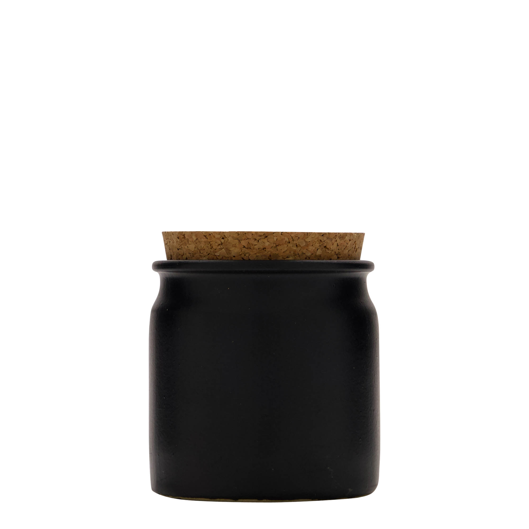 Vaso de grés 160 ml, cerâmica, preto, abertura: cortiça