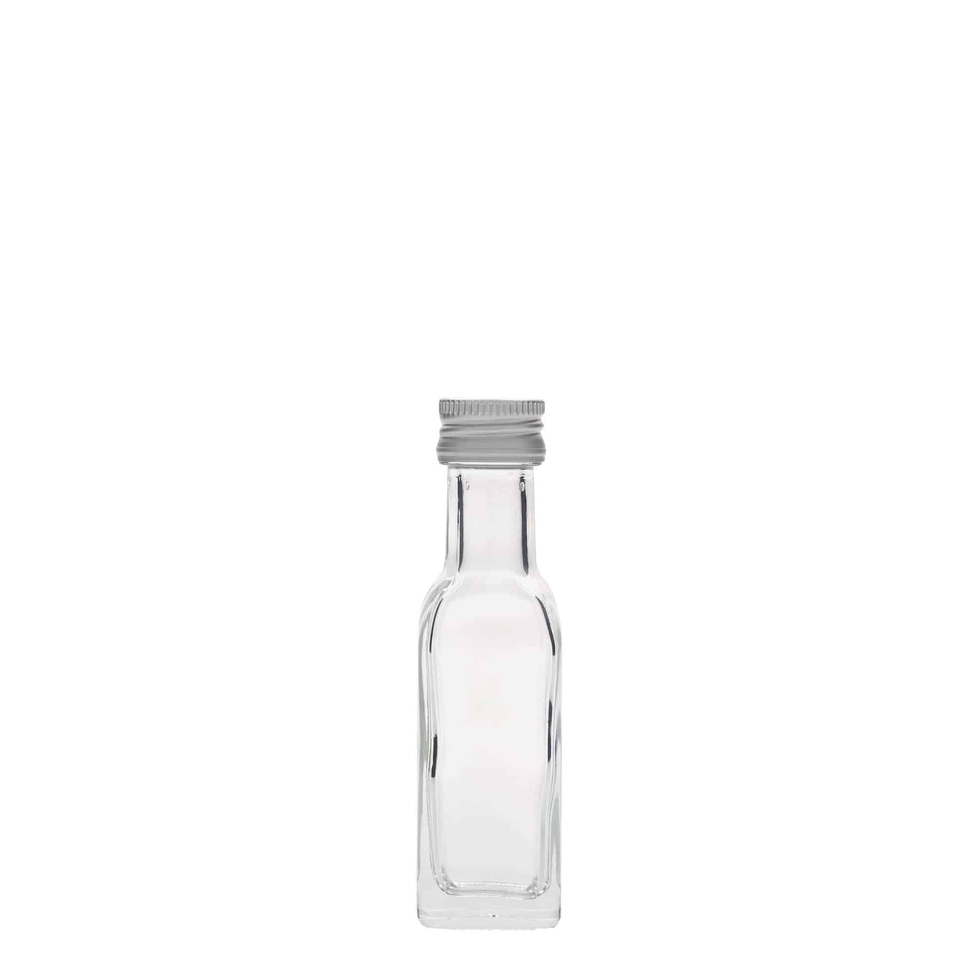 Frasco de vidro de 20 ml 'Marasca', quadrado, bocal: PP 18