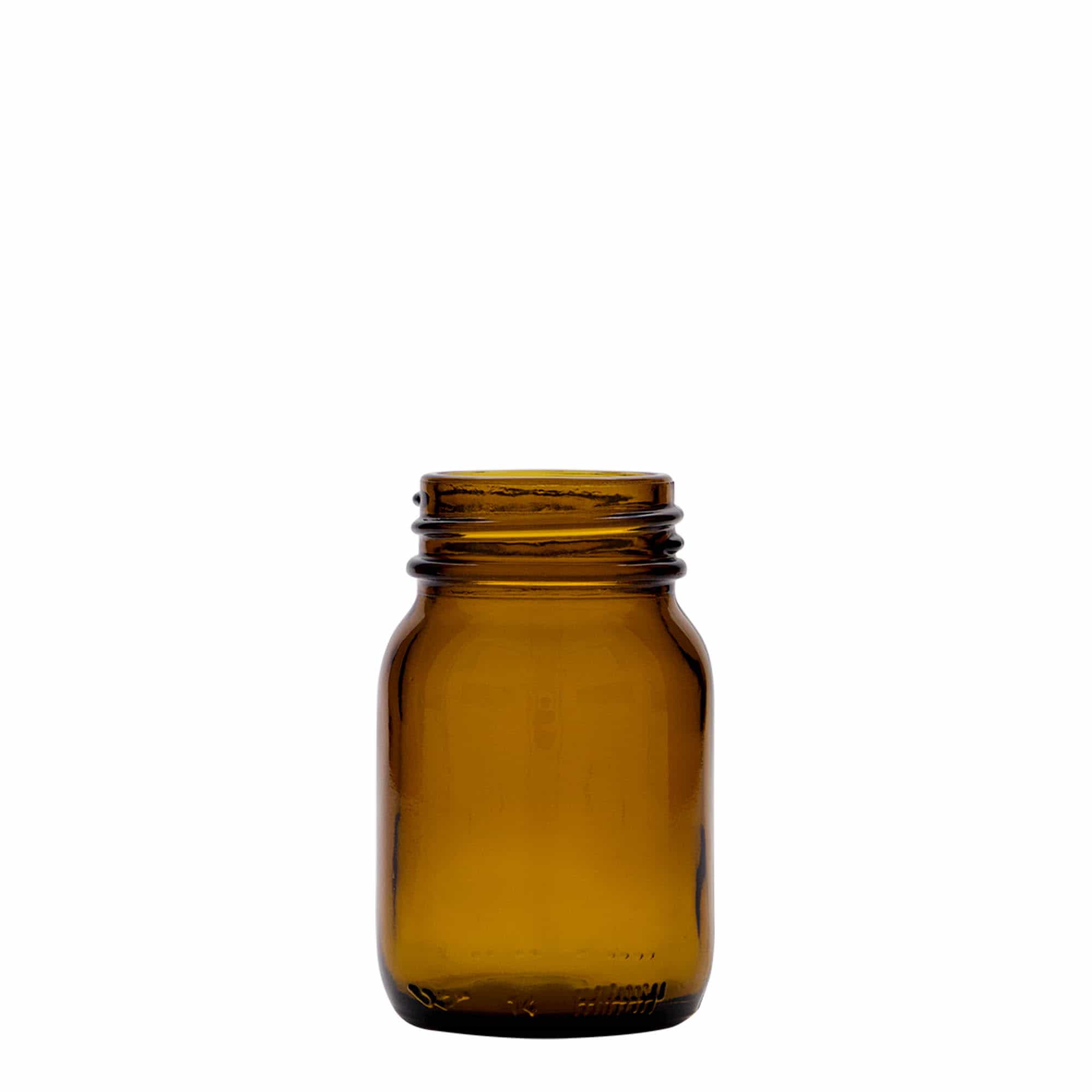 Frasco de vidro de pescoço largo de 75 ml, castanho, boca: DIN 40 Frasco de vidro de pescoço largo de 75 ml, castanho, boca: DIN 40