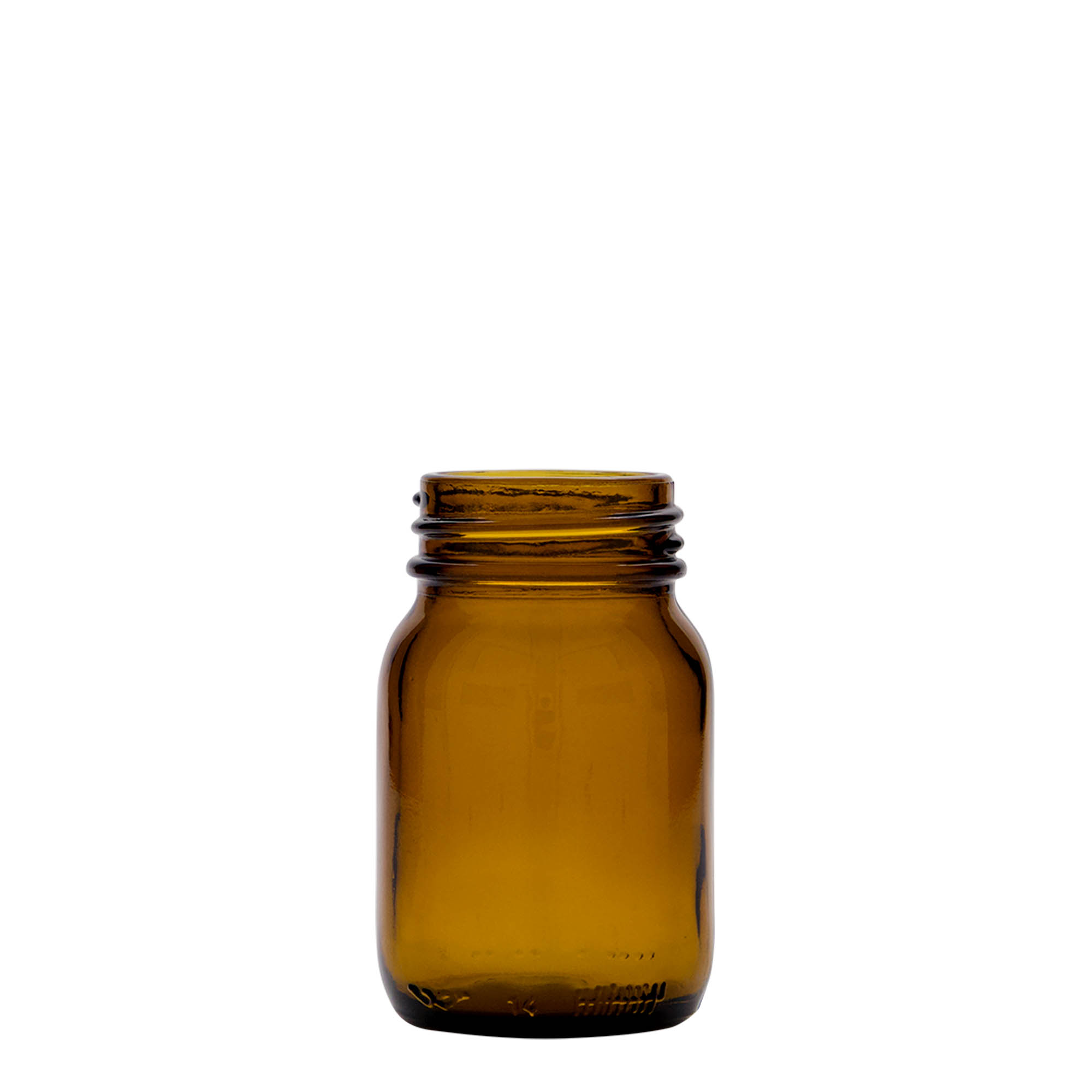 Frasco de vidro de pescoço largo de 75 ml, castanho, boca: DIN 40 Frasco de vidro de pescoço largo de 75 ml, castanho, boca: DIN 40