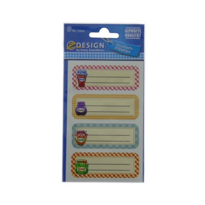 Etiquetas Zweckform 'Frascos de Compota', retangulares, papel, multicoloridas
