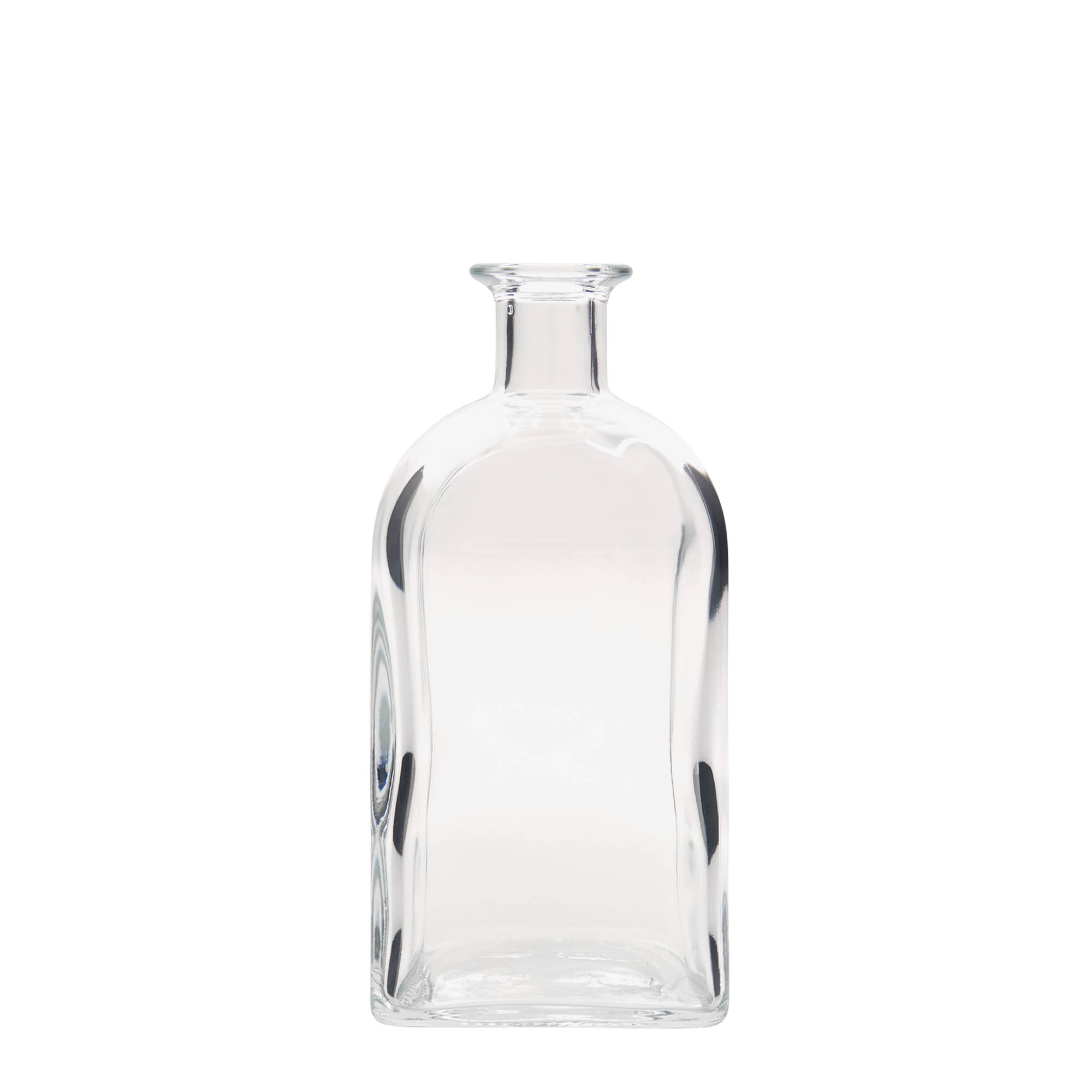 Garrafa de vidro de 700 ml Apotheker Carré, quadrada, boca: cortiça Garrafa de vidro de 700 ml Apotheker Carré, quadrada, boca: cortiça