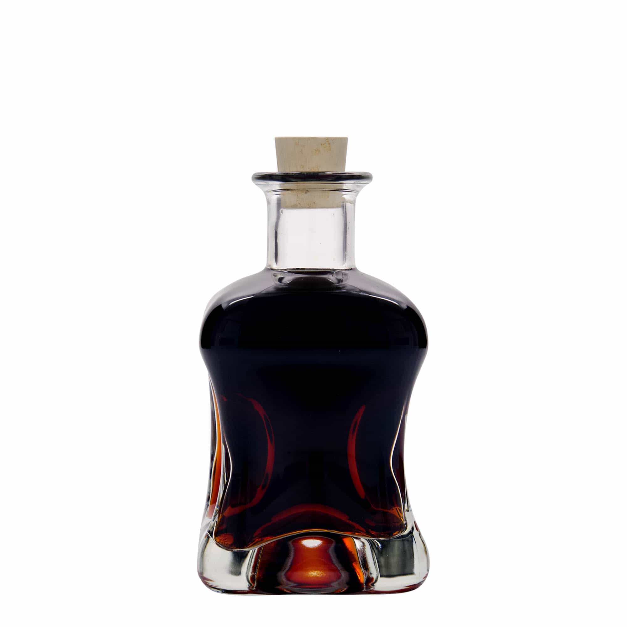 Garrafa de vidro de 350 ml 'Dublin', quadrada, boca: cortiça