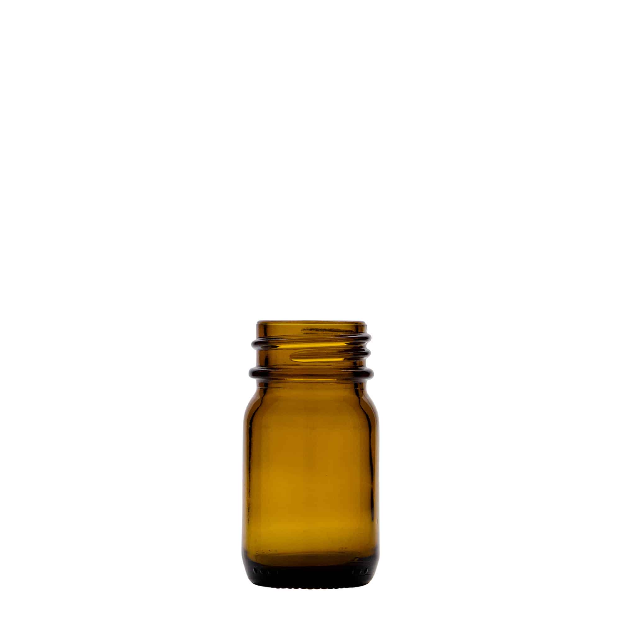 Frasco de vidro de pescoço largo de 30 ml, castanho, boca: DIN 32