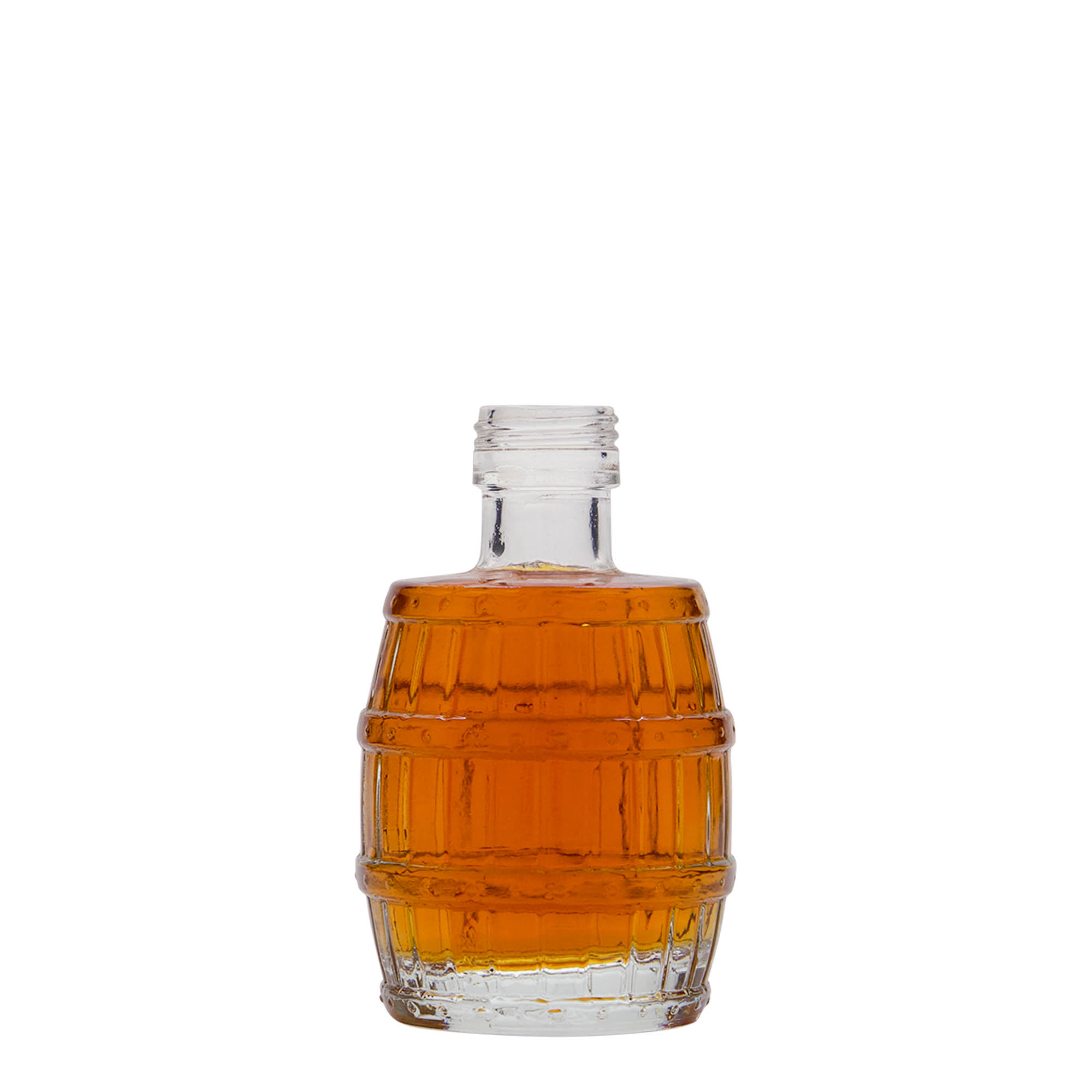 Frasco de vidro de 100 ml 'Barril', boca: PP 24 Frasco de vidro de 100 ml 'Barril', boca: PP 24