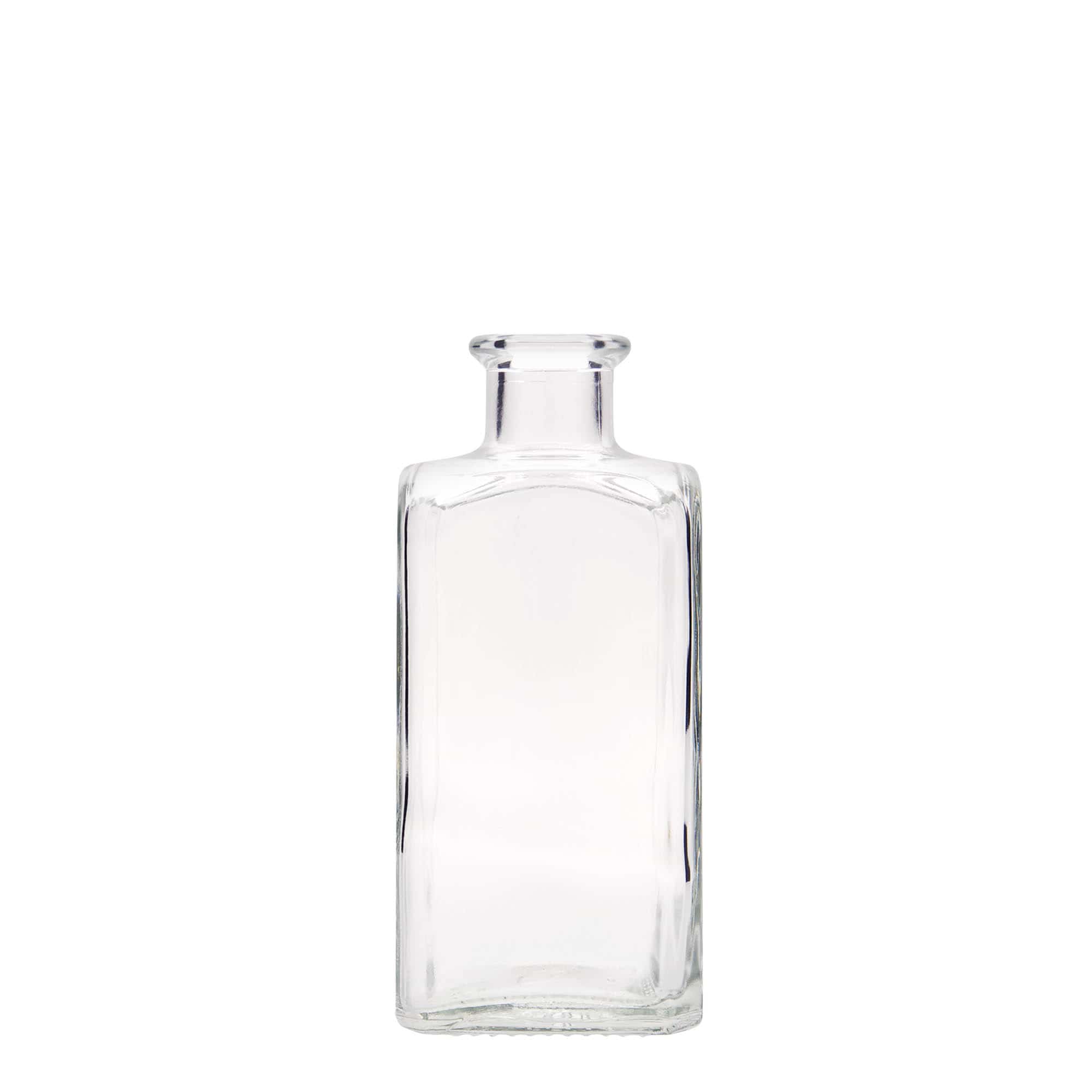 Frasco de vidro de 250 ml Apotheker Carré, quadrado, boca: cortiça