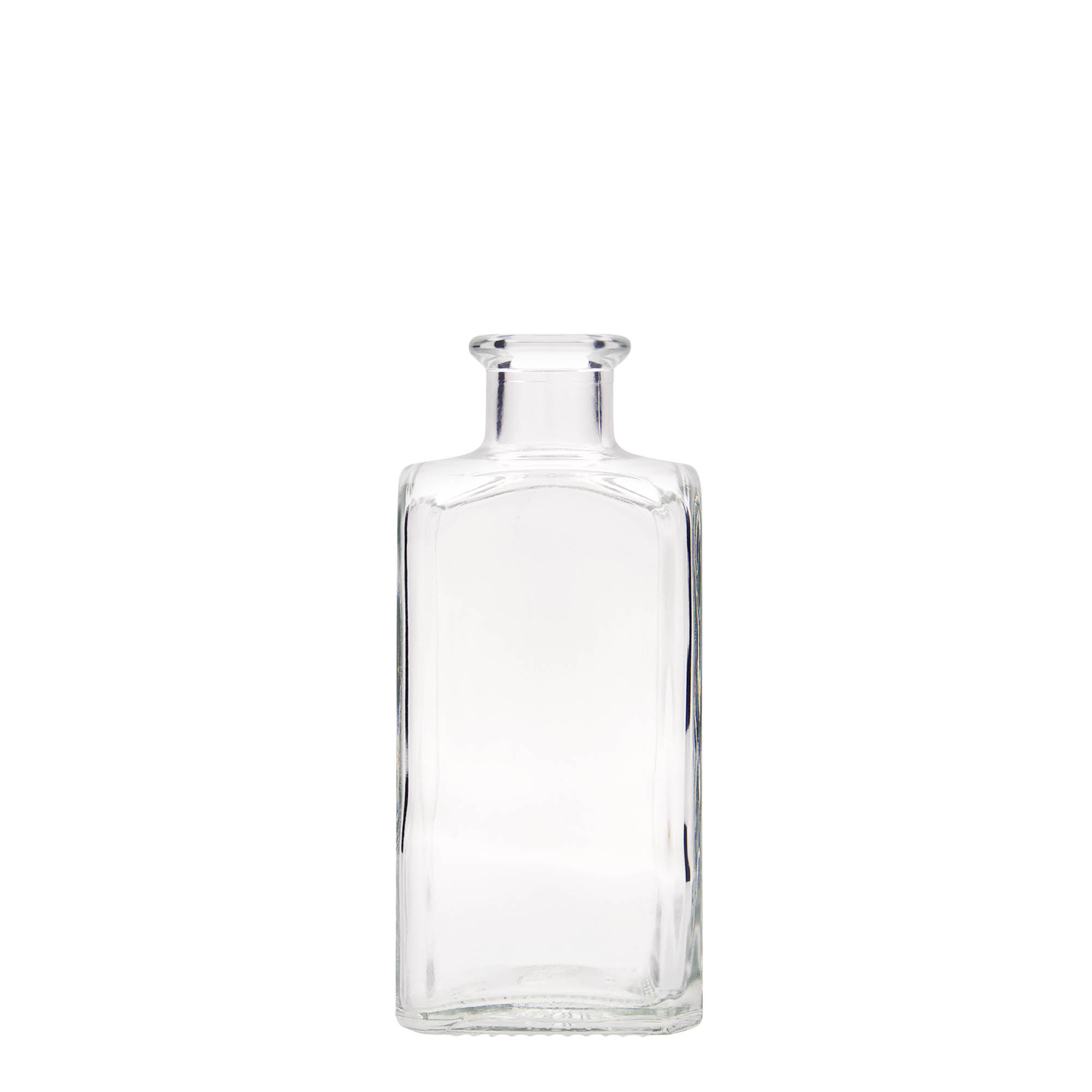 Frasco de vidro de 250 ml Apotheker Carré, quadrado, boca: cortiça Frasco de vidro de 250 ml Apotheker Carré, quadrado, boca: cortiça