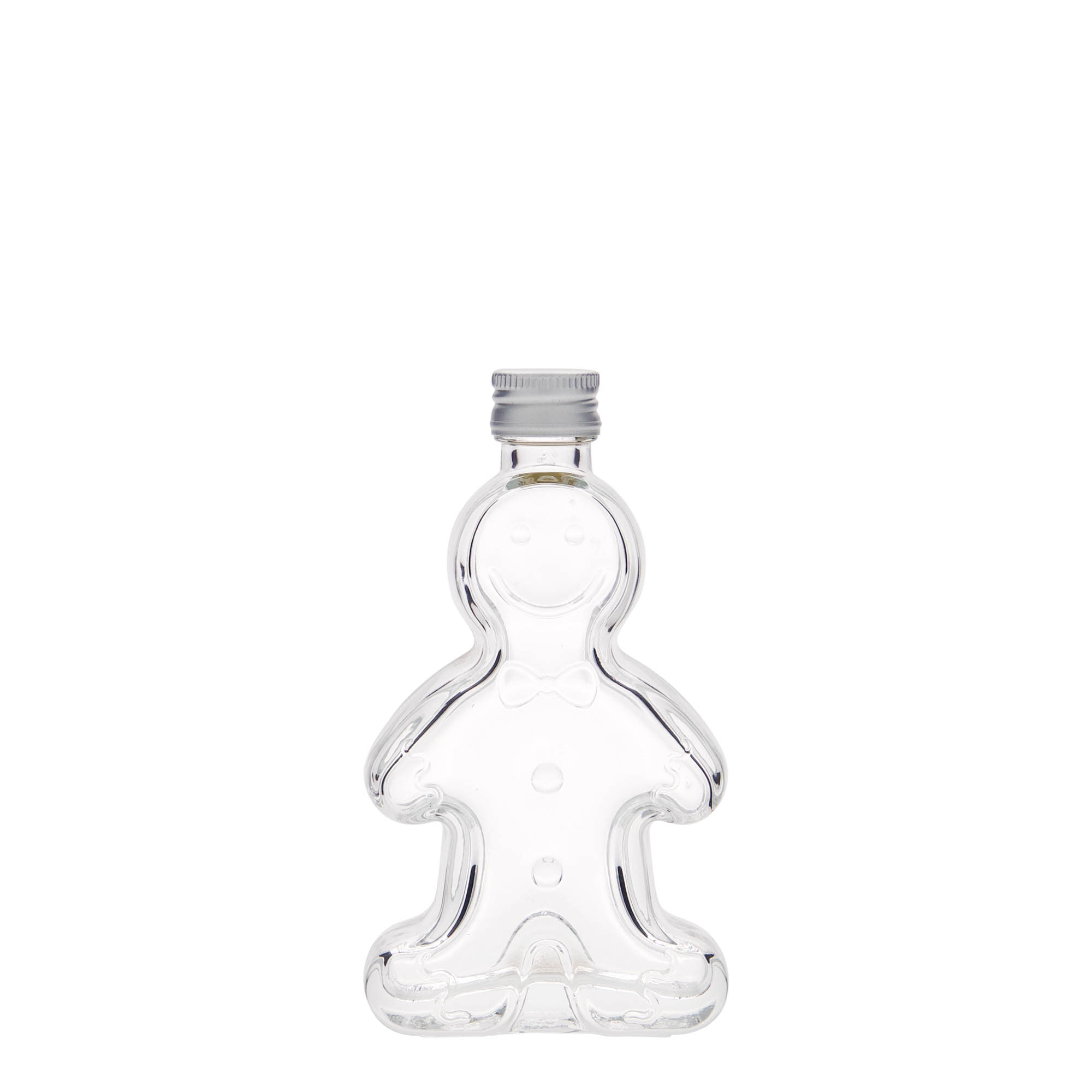Frasco de vidro de 50 ml 'Homem de Gengibre', Boca: PP 18 Frasco de vidro de 50 ml 'Homem de Gengibre', Boca: PP 18