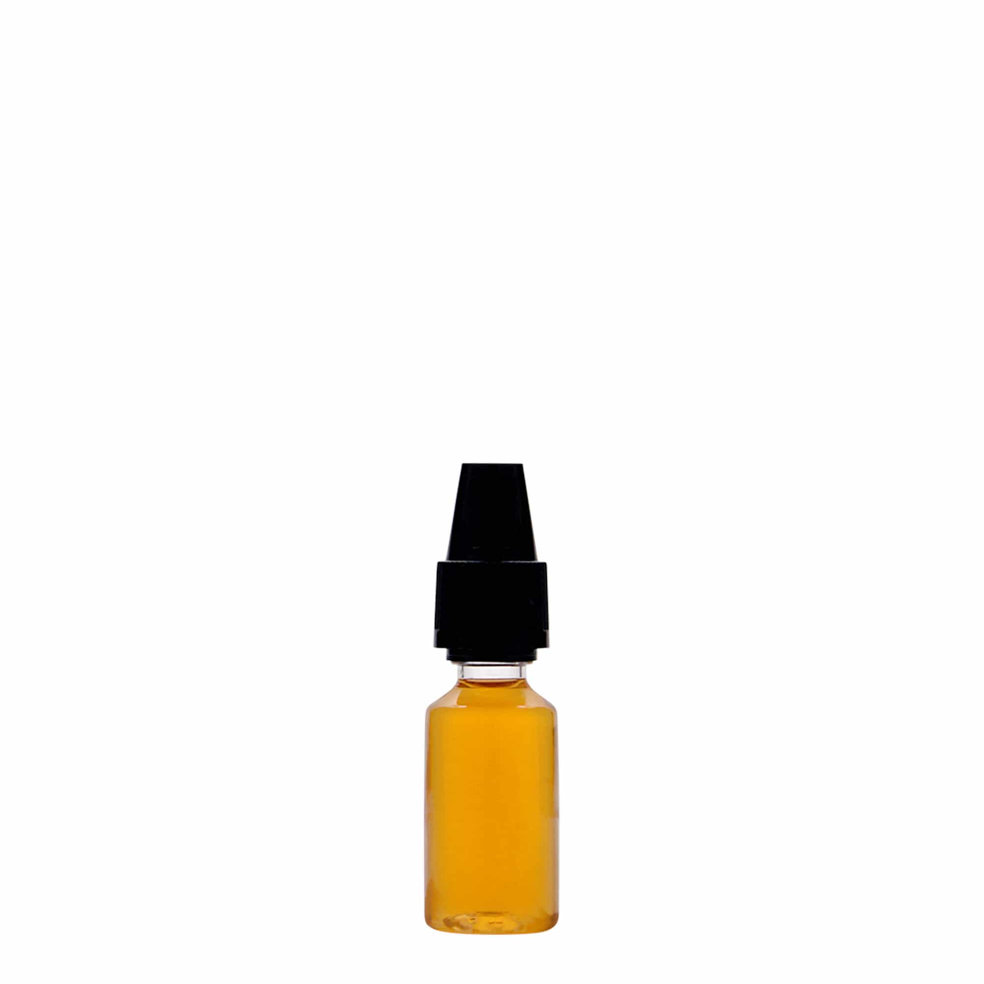 Frasco PET de 10 ml 'E-Liquid' com controlo de qualidade e segurança para crianças, plástico, boca: tampa de rosca