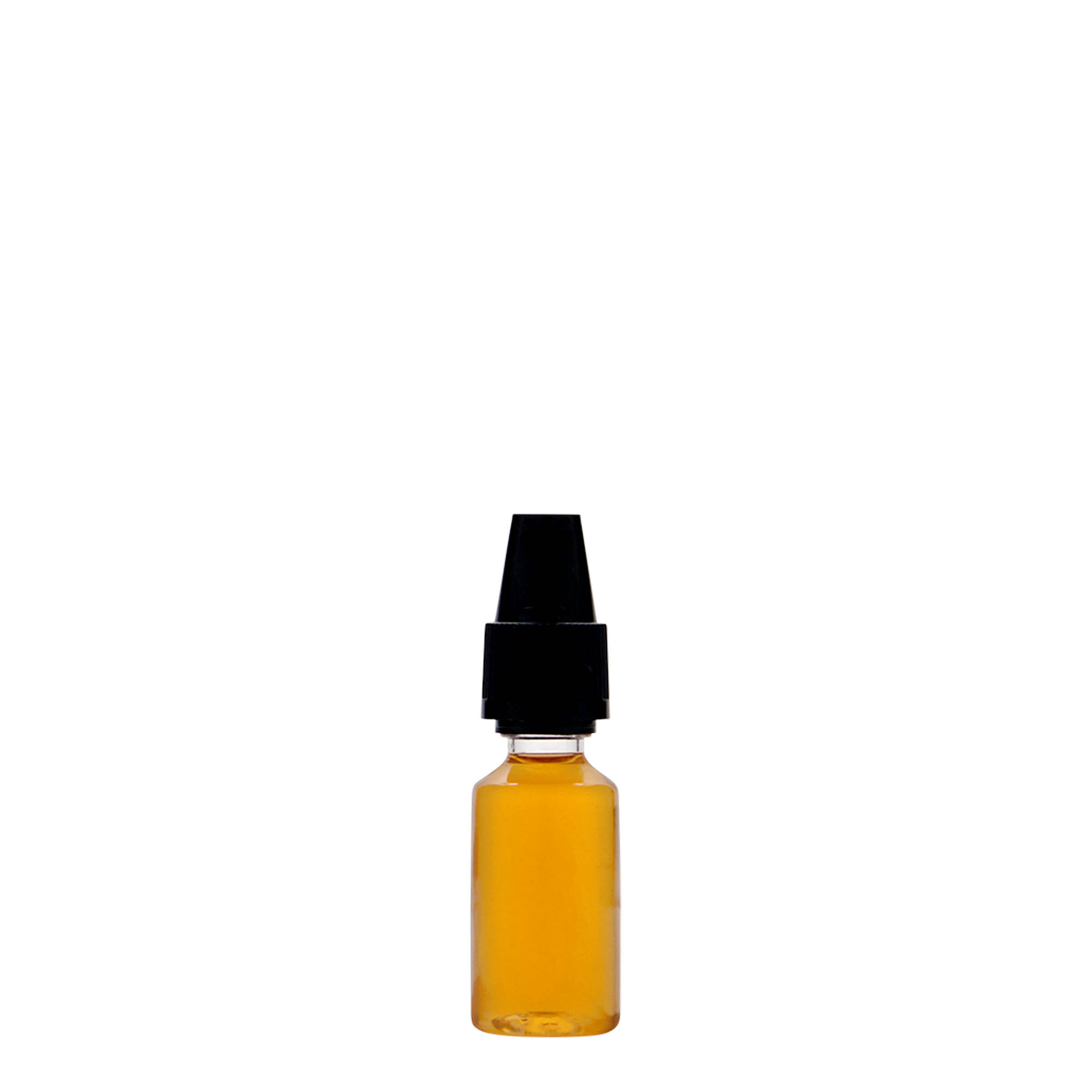 Frasco PET de 10 ml 'E-Liquid' com controlo de qualidade e segurança para crianças, plástico, boca: tampa de rosca Frasco PET de 10 ml 'E-Liquid' com controlo de qualidade e segurança para crianças, plástico, boca: tampa de rosca