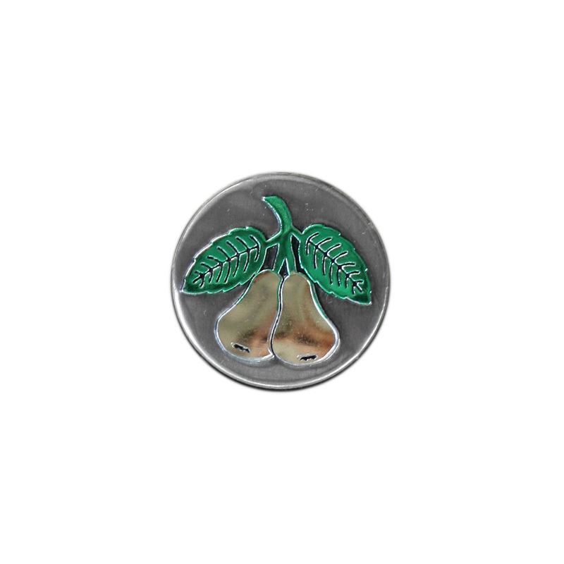 Etiqueta de estanho 'Pera', redonda, metal, prata Etiqueta de estanho 'Pera', redonda, metal, prata