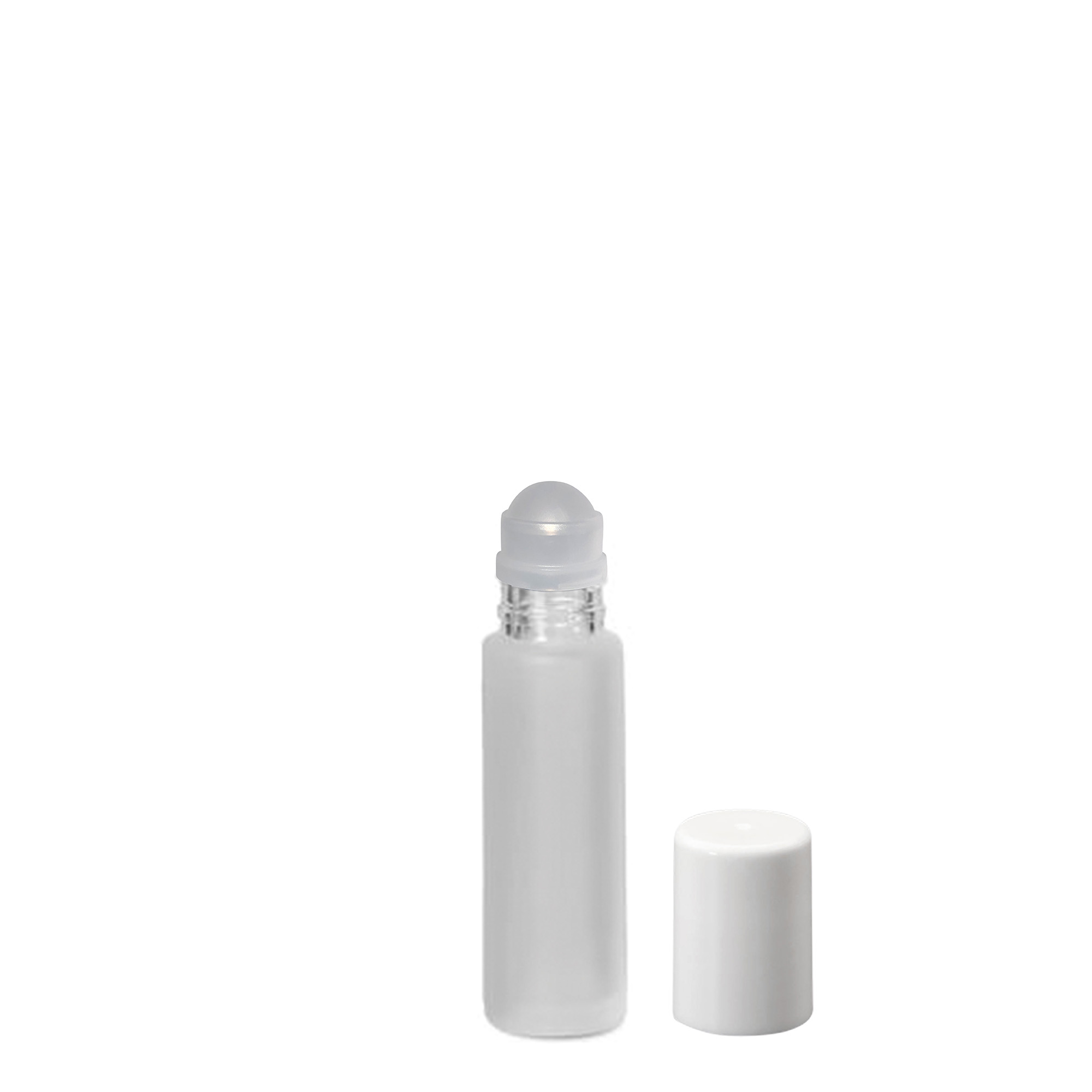 Frasco roll-on de 10 ml, vidro, esmerilado, abertura: tampa de rosca