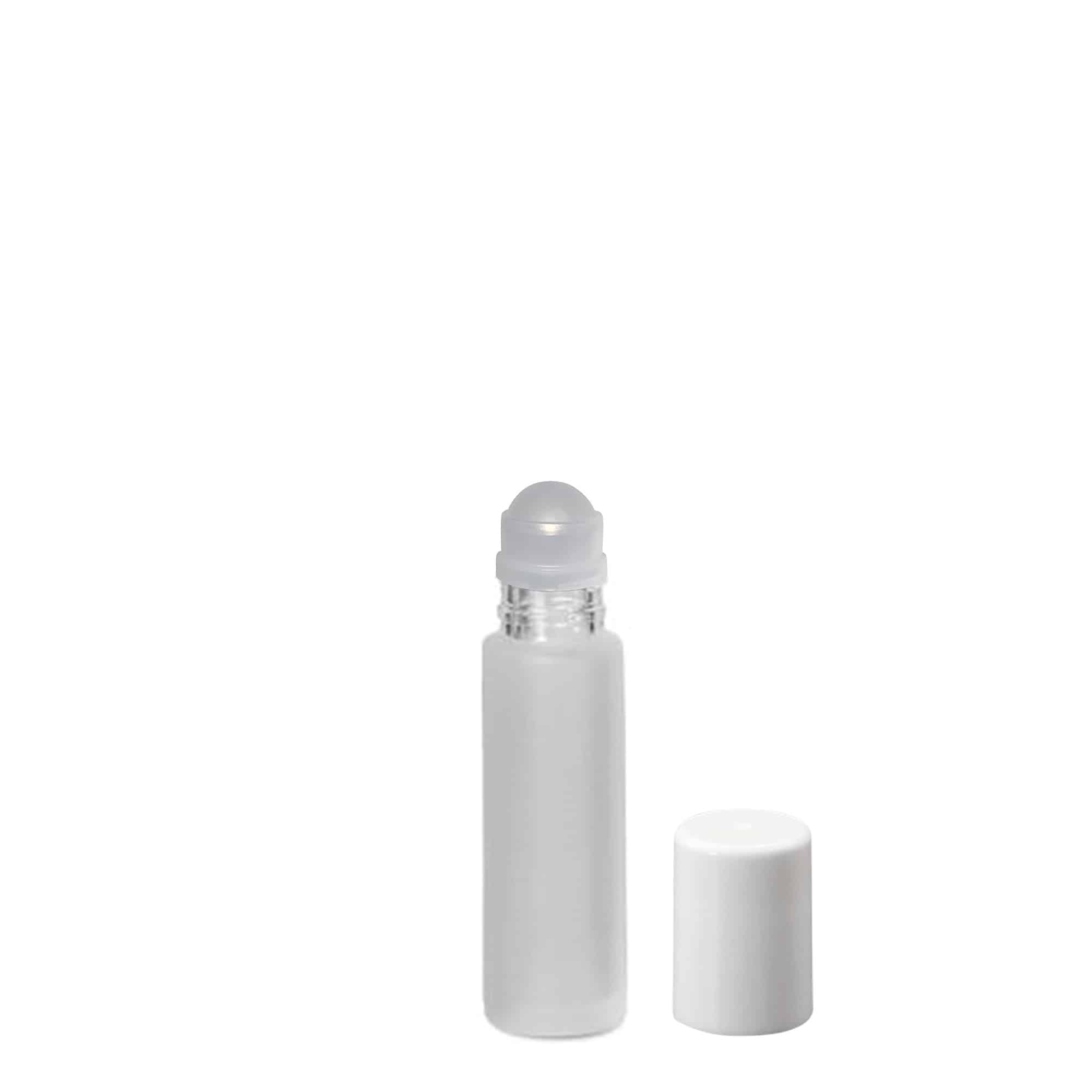 Frasco roll-on de 10 ml, vidro, esmerilado, abertura: tampa de rosca