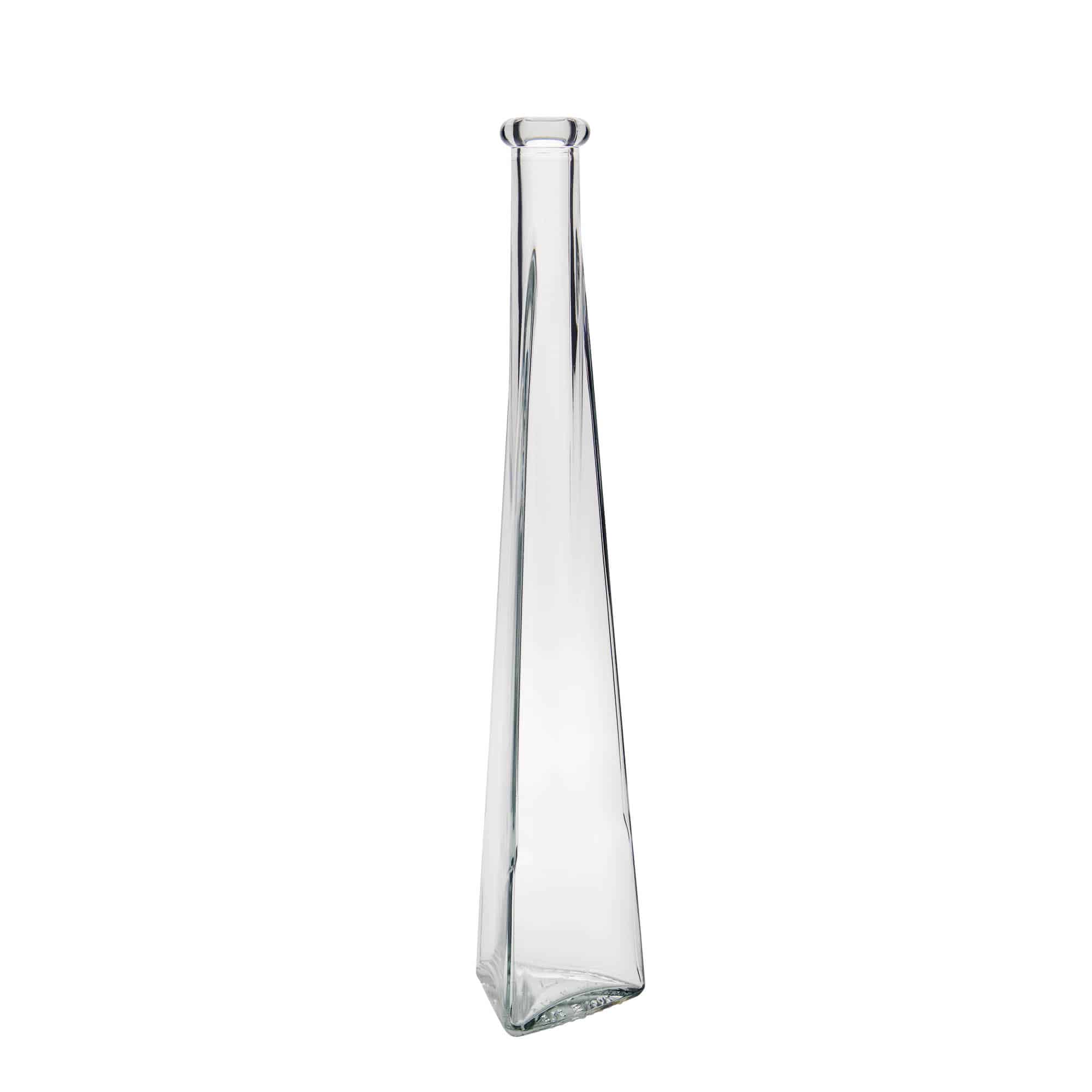 Frasco de vidro de 200 ml 'Dama Triangolore', triangular, boca: cortiça