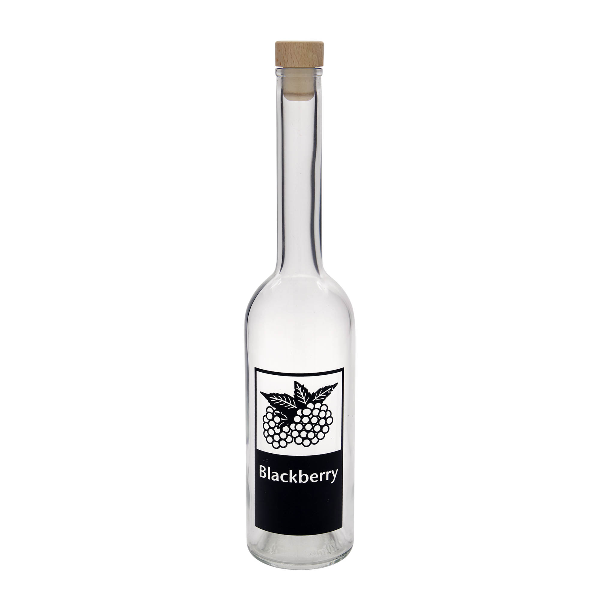 Garrafa de vidro de 500 ml 'Opera', motivo: Amora, bocal: Cortiça Garrafa de vidro de 500 ml 'Opera', motivo: Amora, bocal: Cortiça