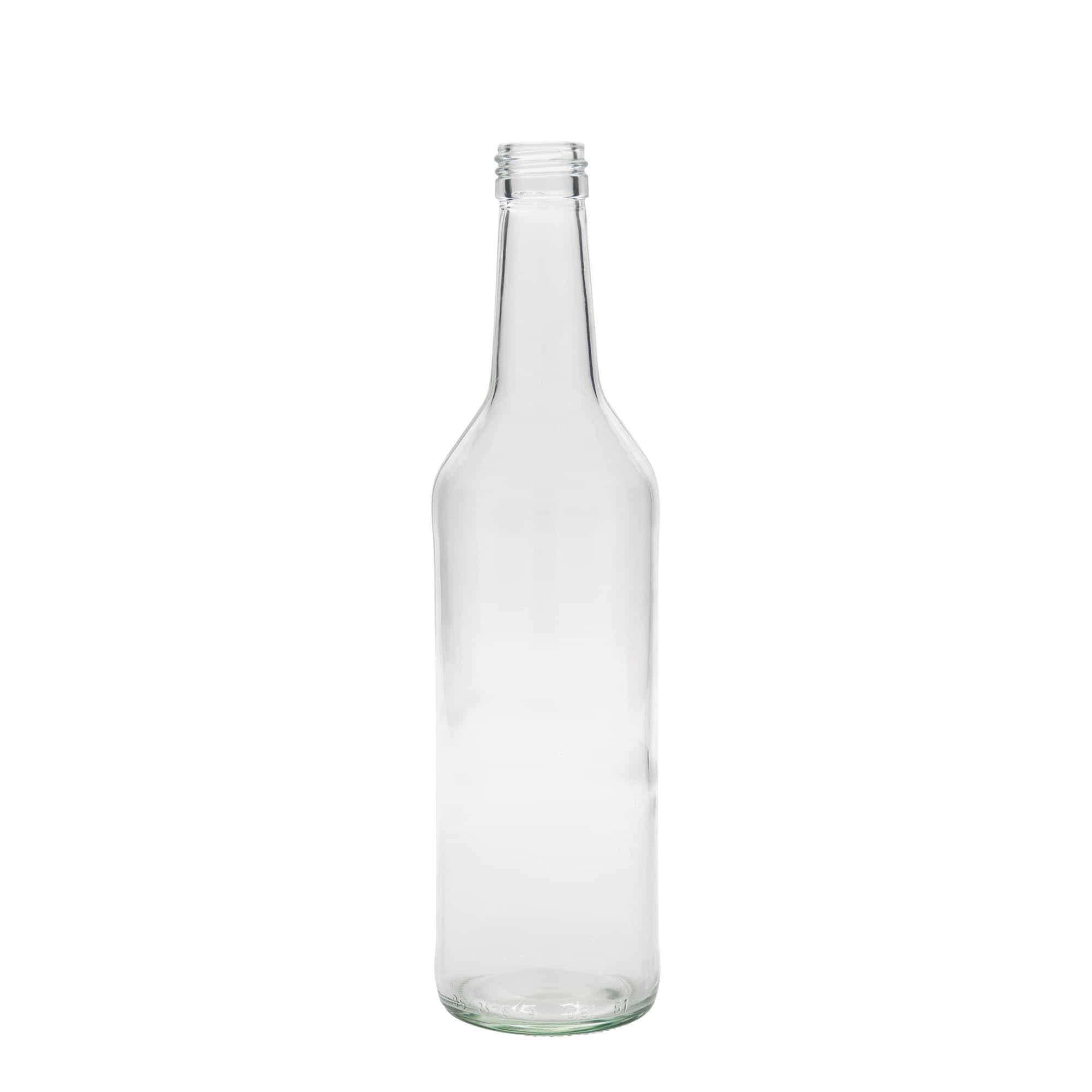 500 ml Garrafa de vidro pescoço reto, boca: PP 28 500 ml Garrafa de vidro pescoço reto, boca: PP 28