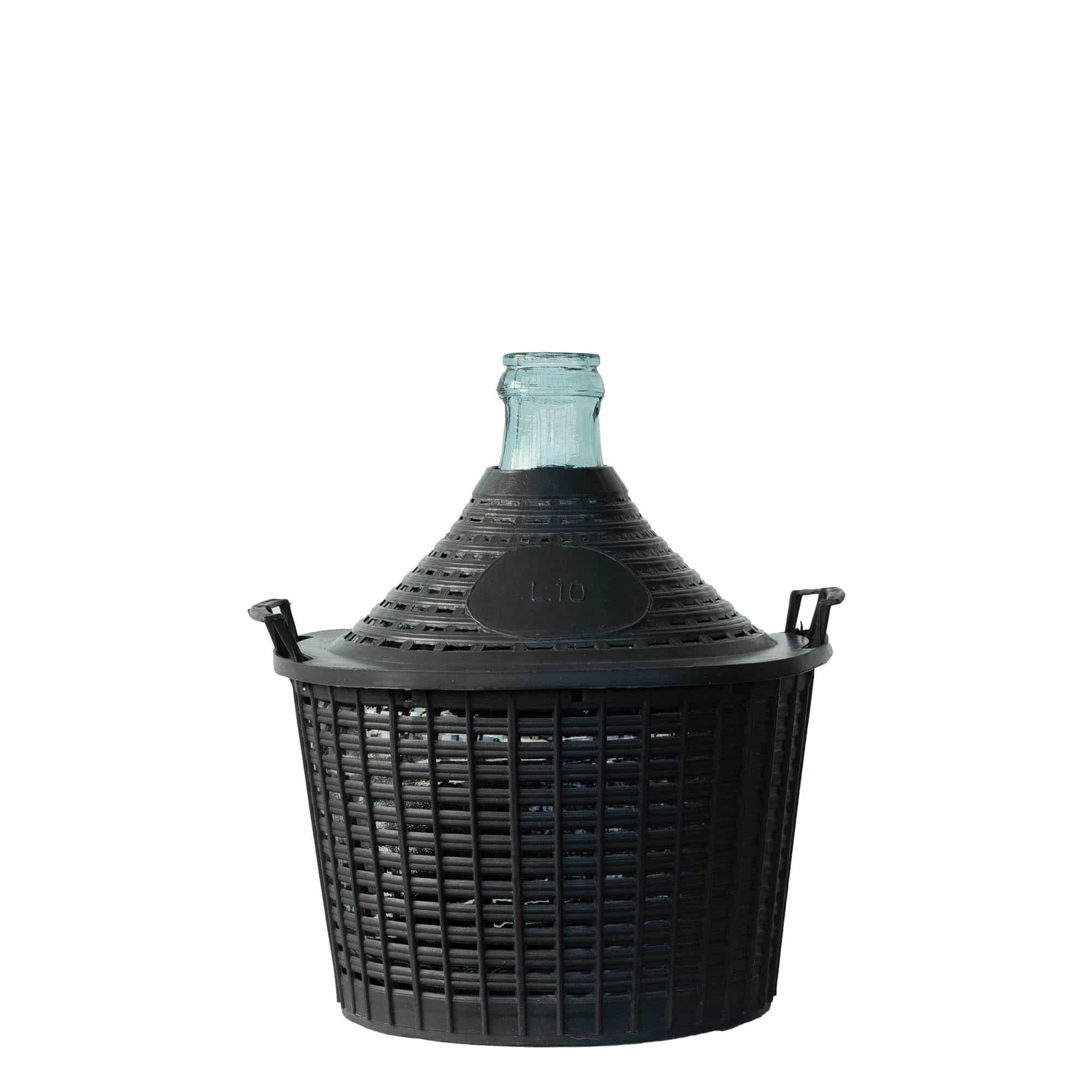 Botija de vidro de 10 l, pescoço estreito, boca: tampa de encaixe