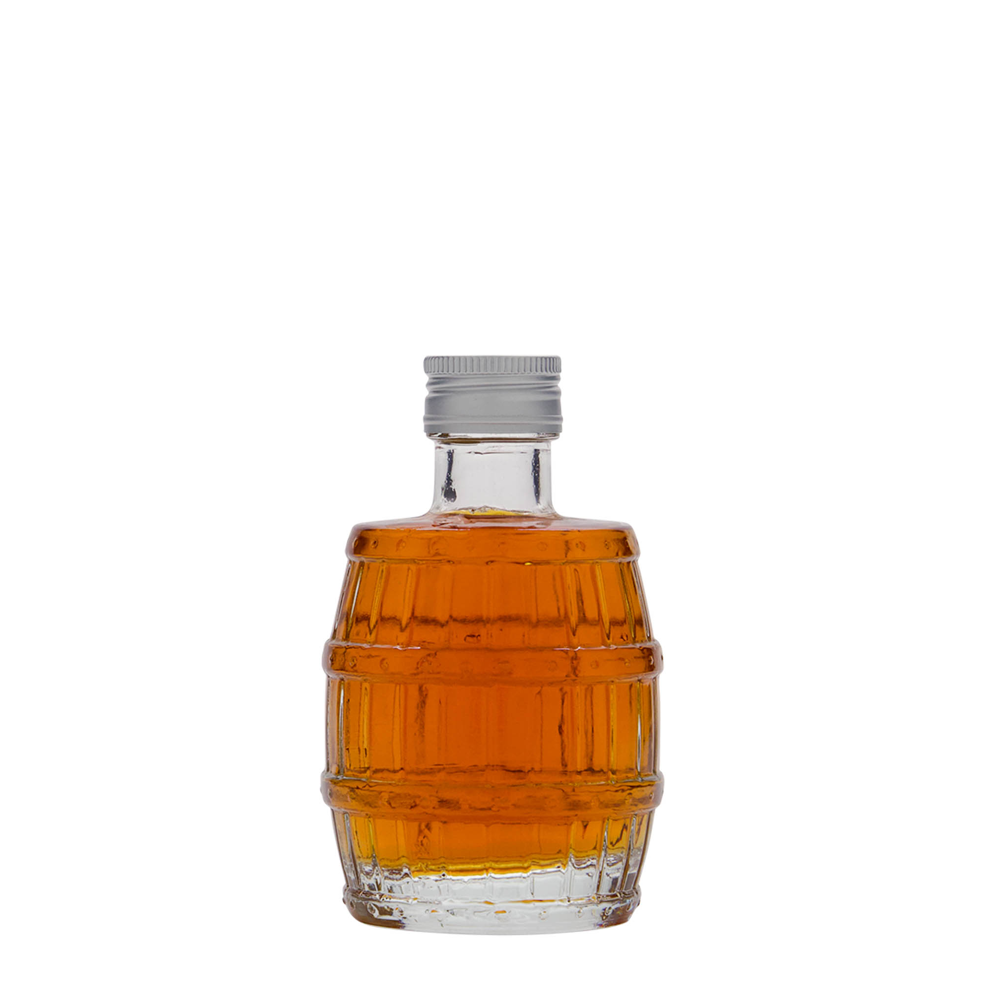 Frasco de vidro de 100 ml 'Barril', boca: PP 24 Frasco de vidro de 100 ml 'Barril', boca: PP 24