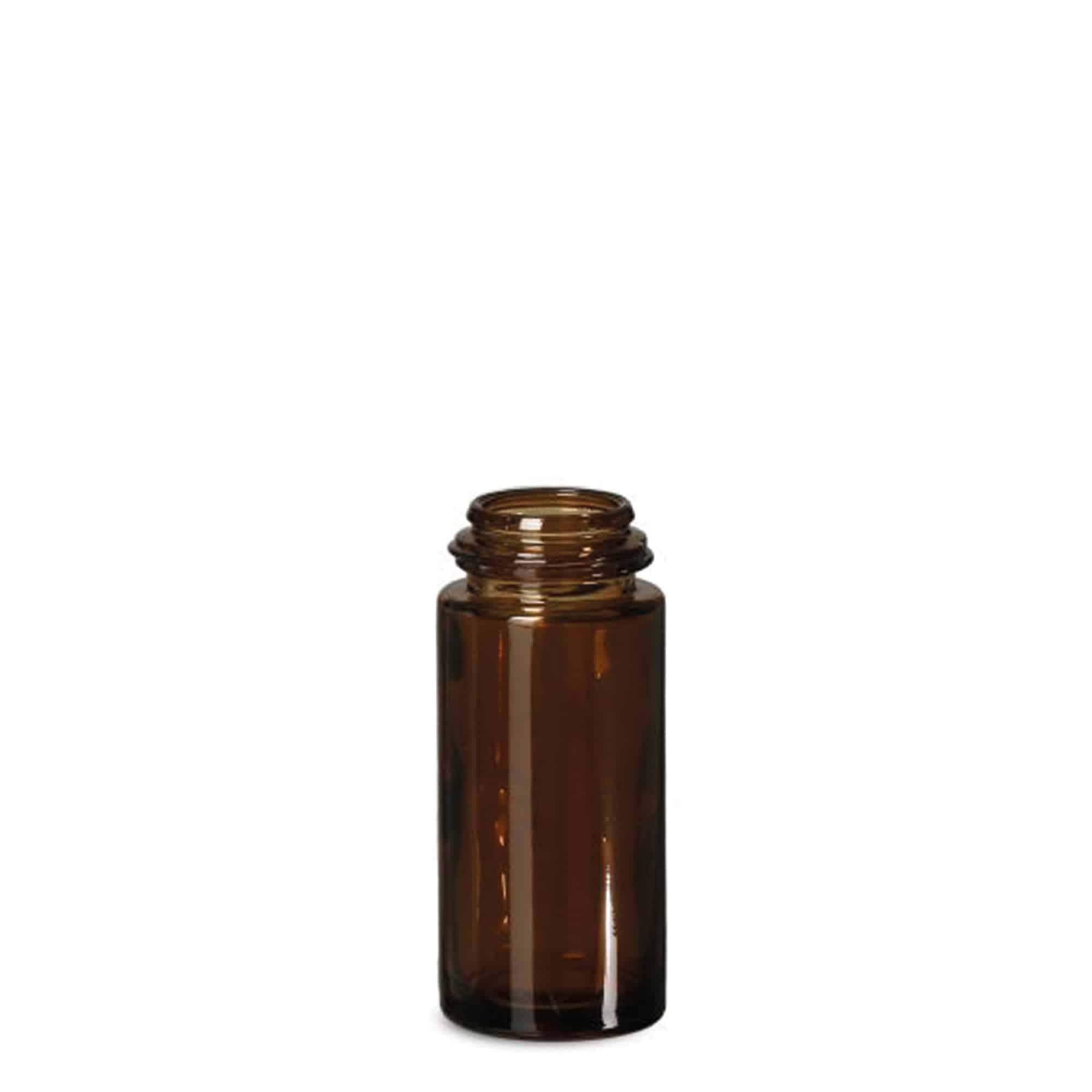 Frasco roll-on de 50 ml, vidro, castanho, abertura: tampa de rosca