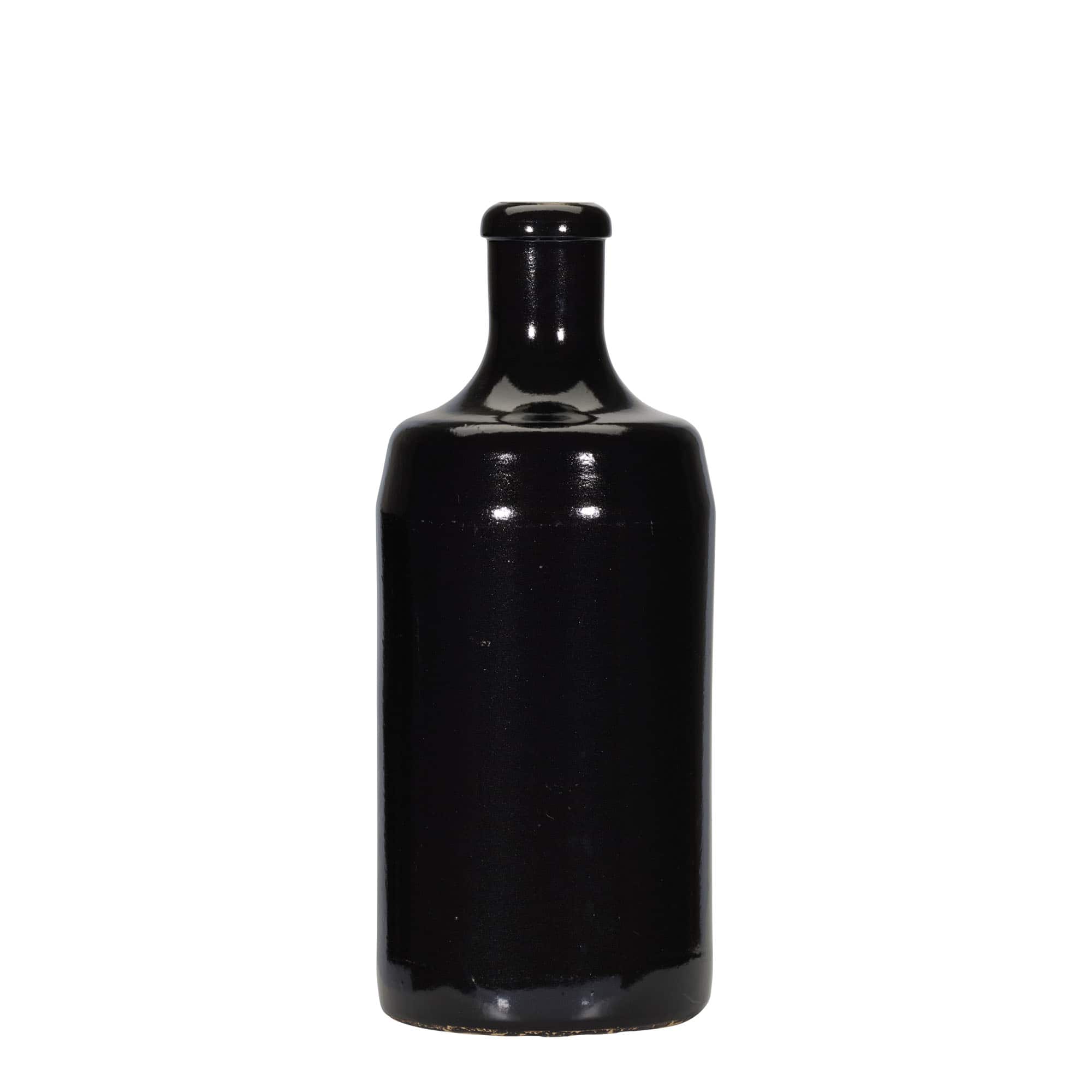 Jarro de barro 700 ml 'Calvados, grés, preto, Boca: Cortiça