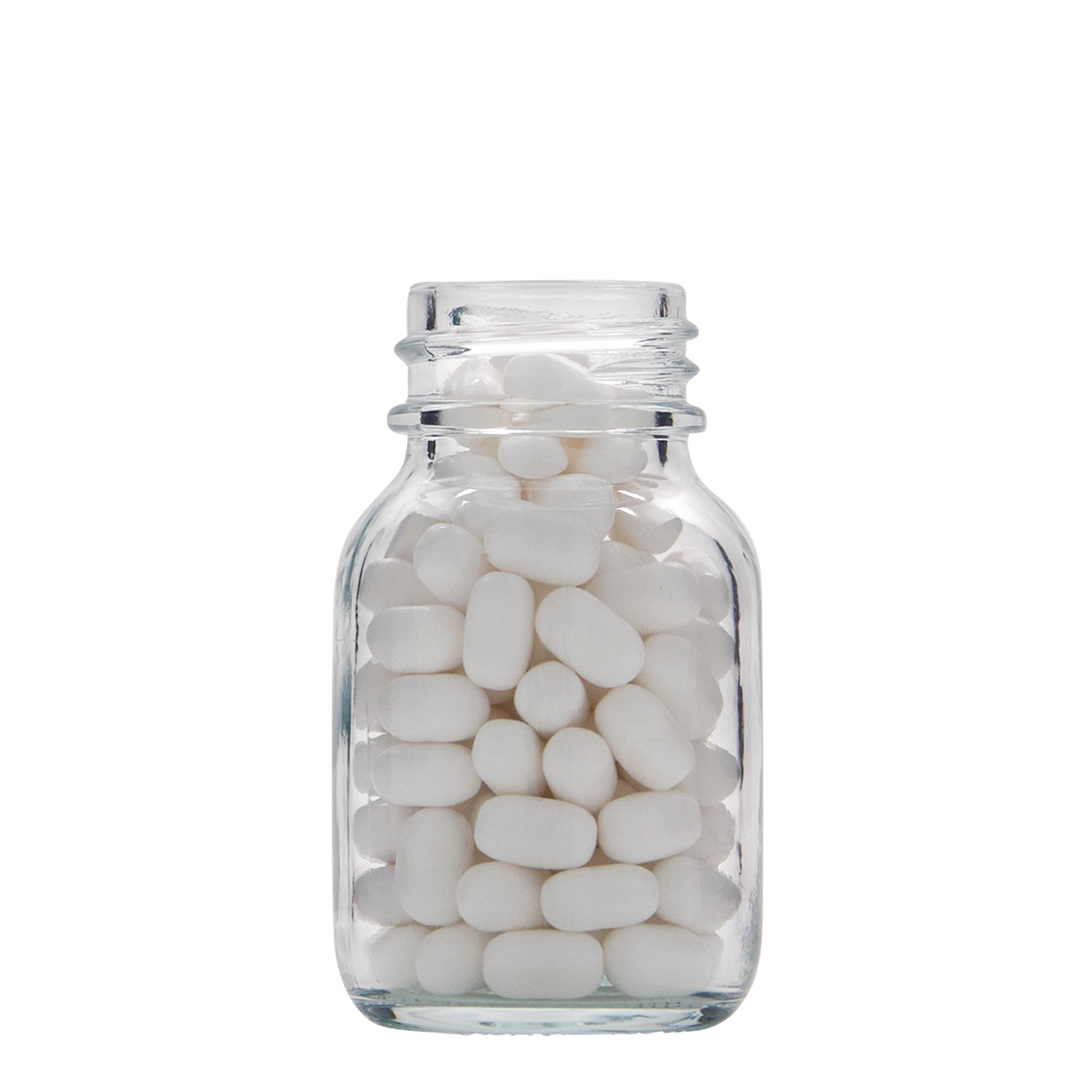 Frasco de vidro de gargalo largo de 50 ml, boca: DIN 32