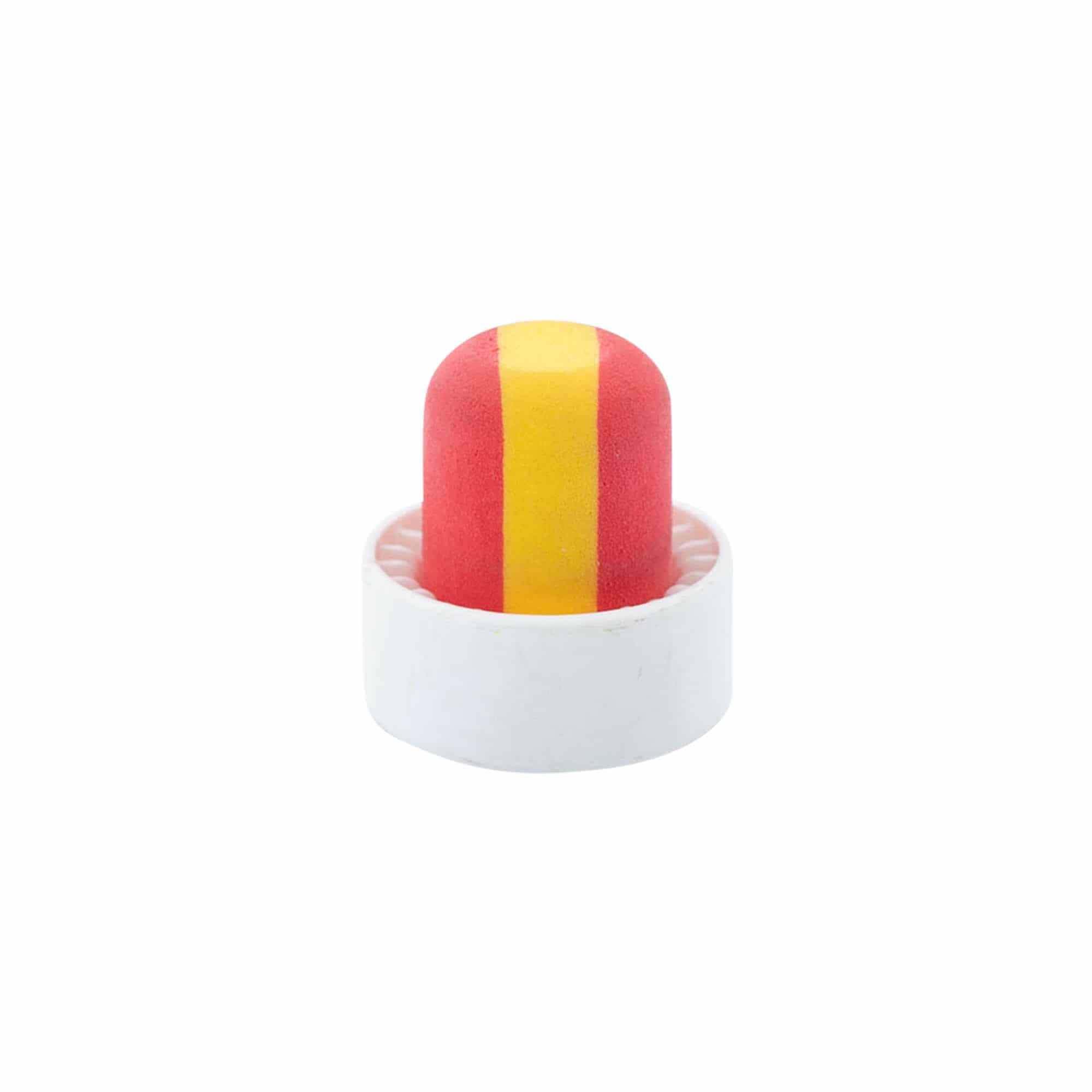 Rolha com pega 19 mm 'Espanha', plástico, multicolorida, para bocal: cortiça