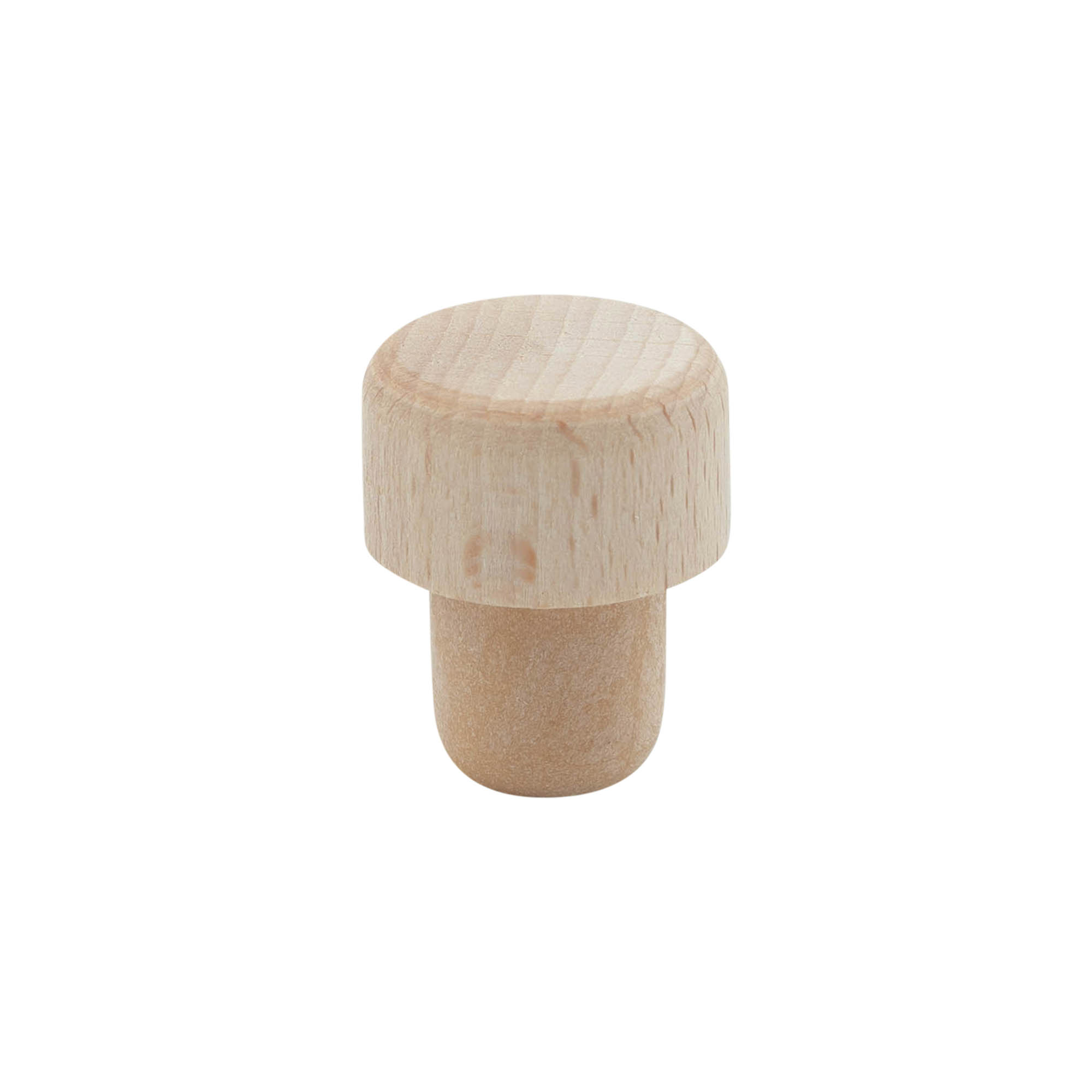 Rolha de pega com abertura dosadora 19 mm, madeira/plástico, bege, para gargalo: cortiça