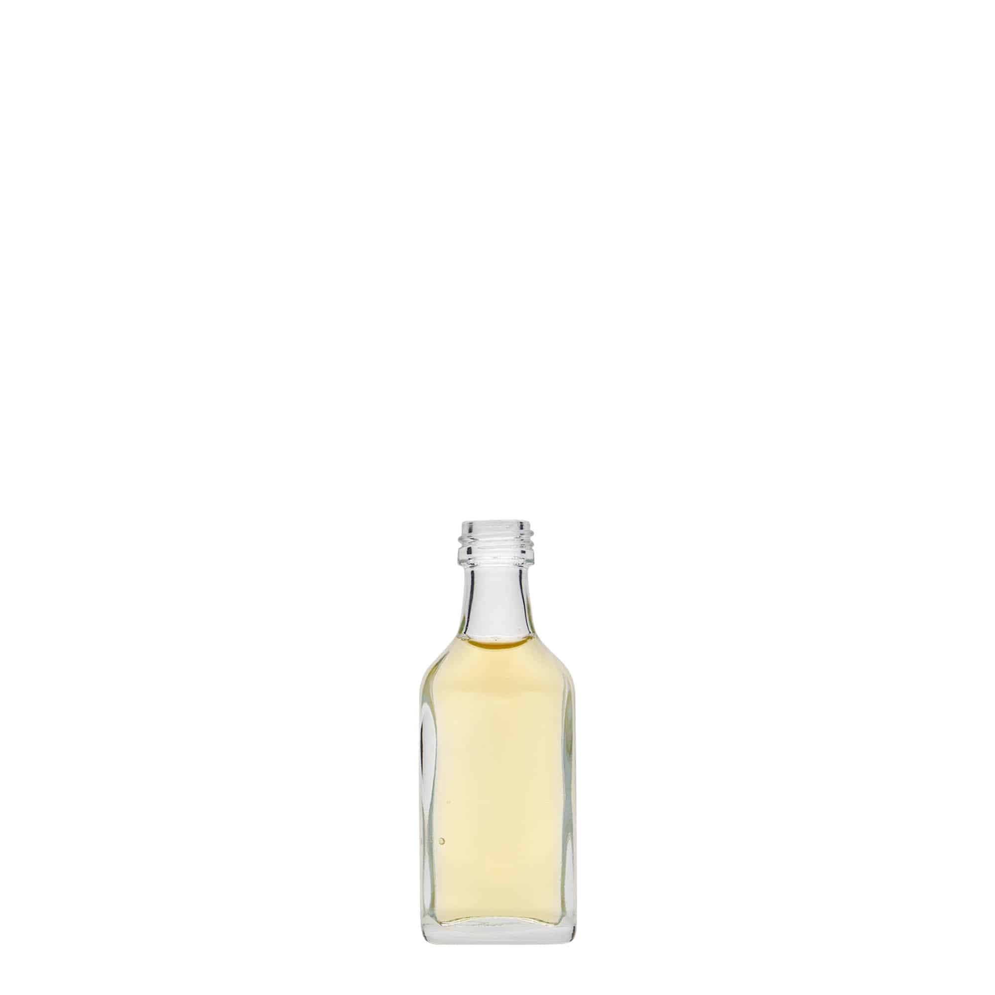 20 ml Garrafa de bolso, retangular, vidro, boca: PP 18