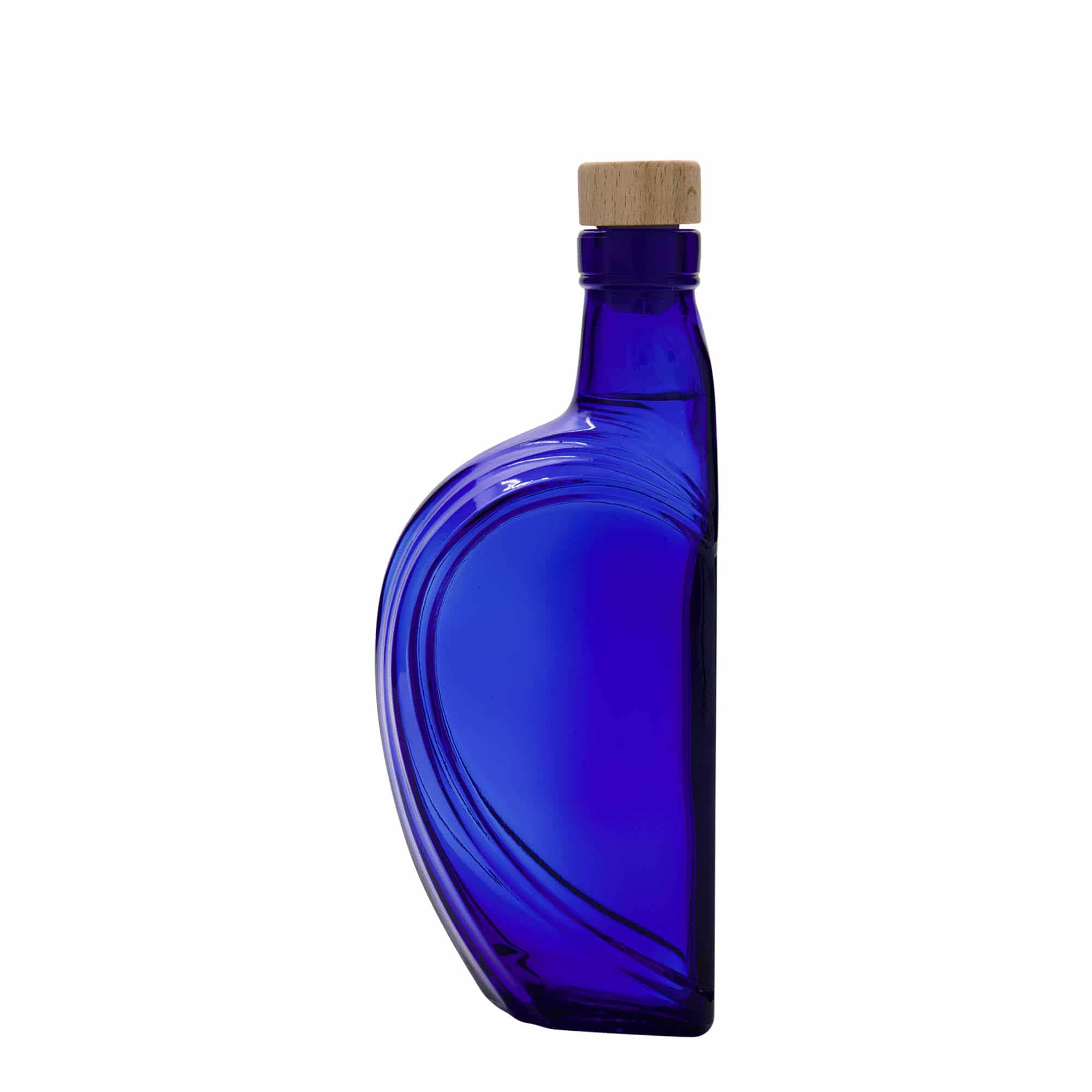 375 ml Garrafa de vidro 'Sweethearts', retangular, azul real, boca: Cortiça