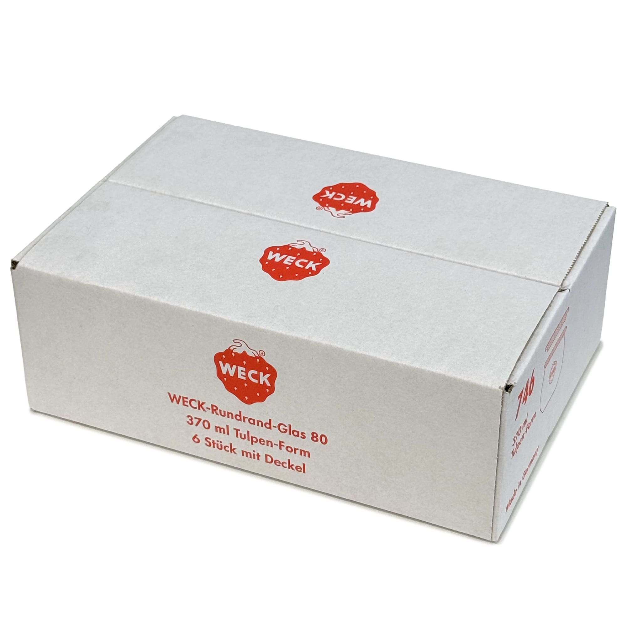 6x 370 ml WECK-frasco de tulipa com tampa de vidro RR 80