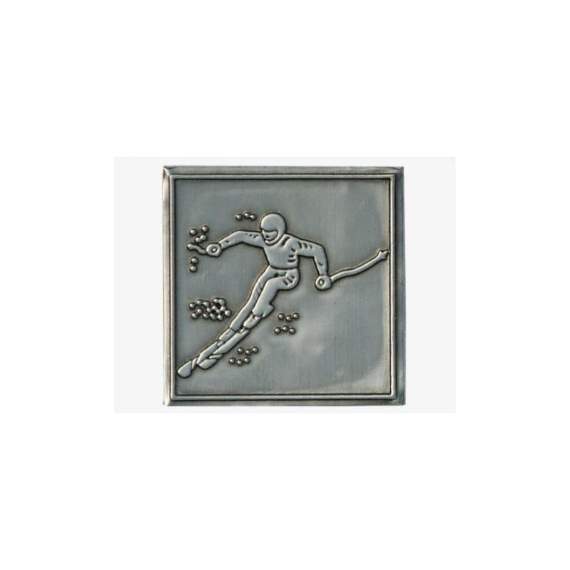 Etiqueta de estanho 'Partida', quadrada, metal, prateado Etiqueta de estanho 'Partida', quadrada, metal, prateado
