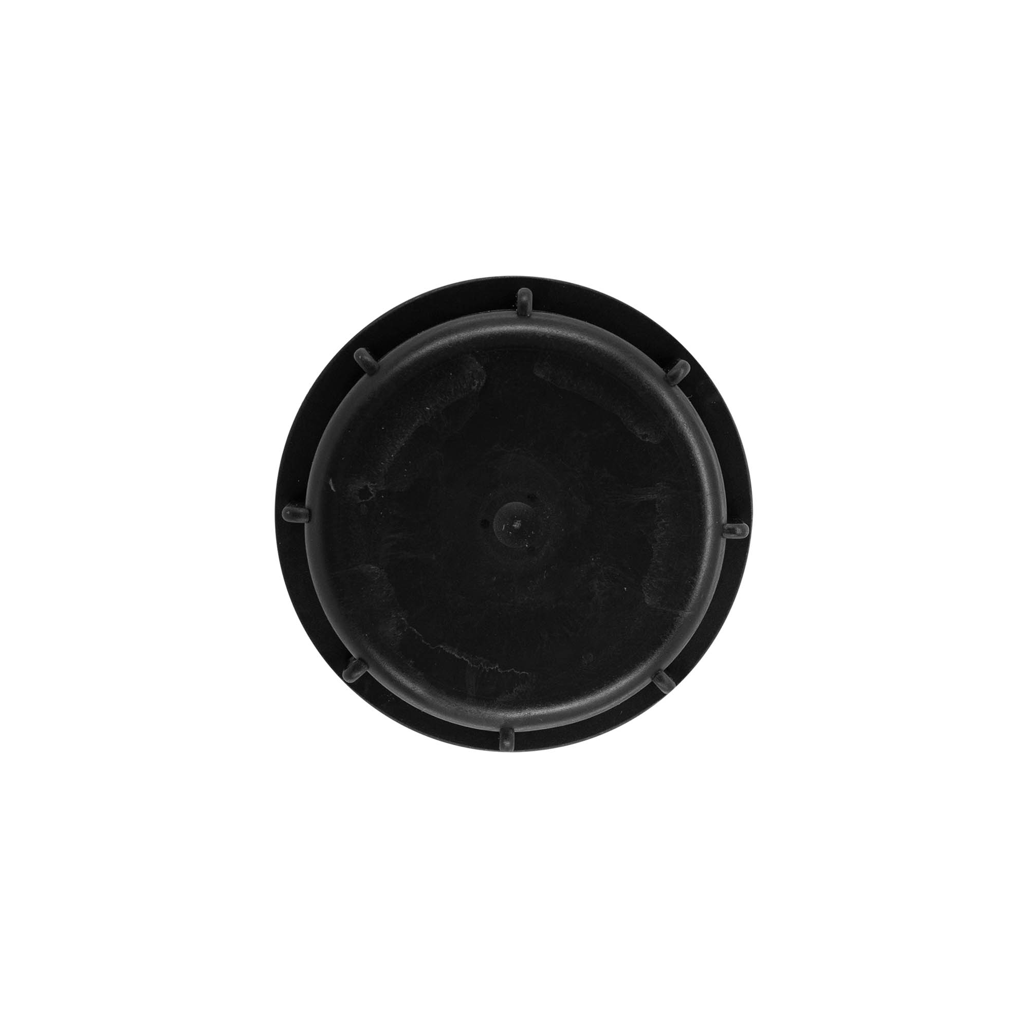 Tampa de rosca, plástico PP, preto, boca: ND60
