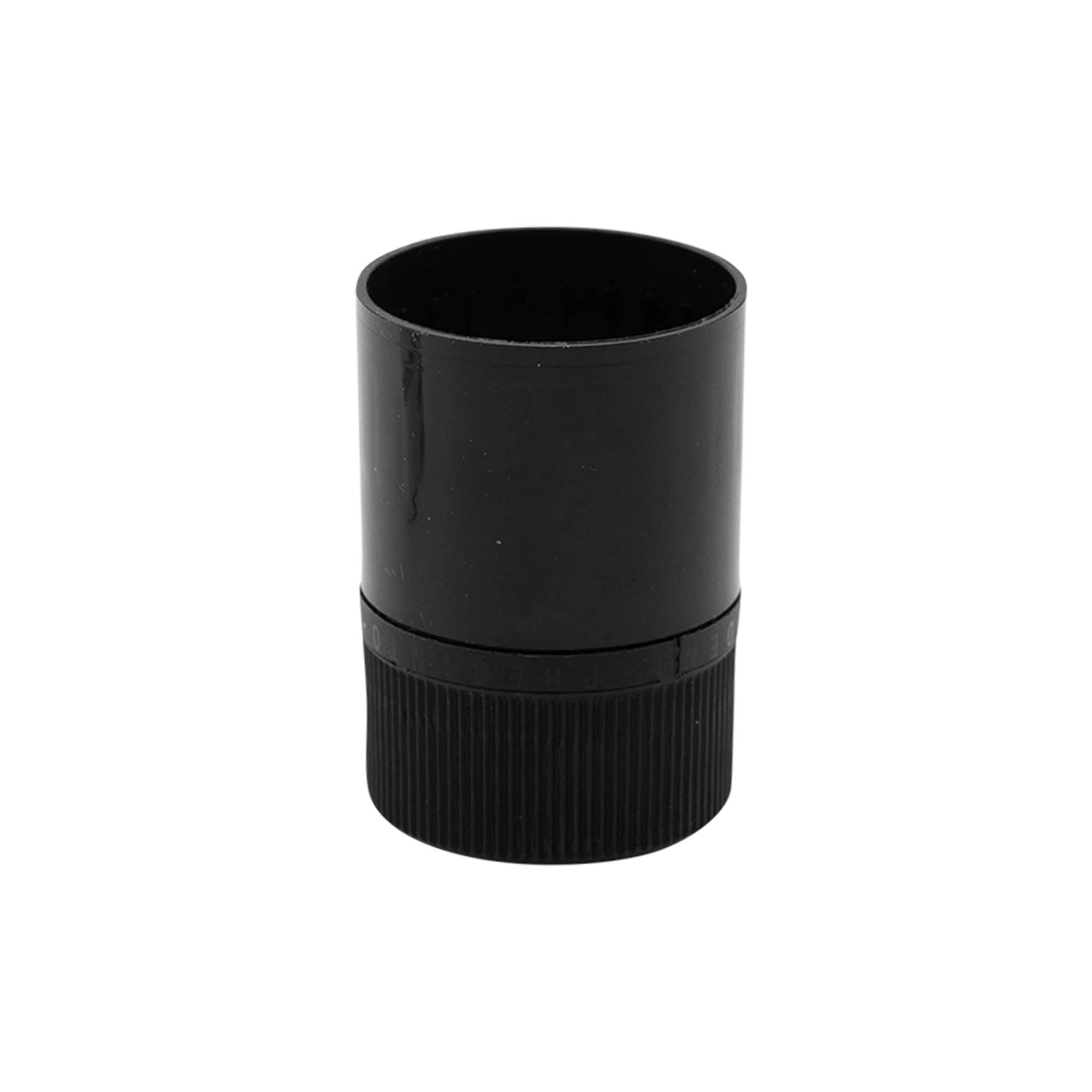 Fecho de originalidade DOP com bico vertedor, plástico PE, preto Fecho de originalidade DOP com bico vertedor, plástico PE, preto