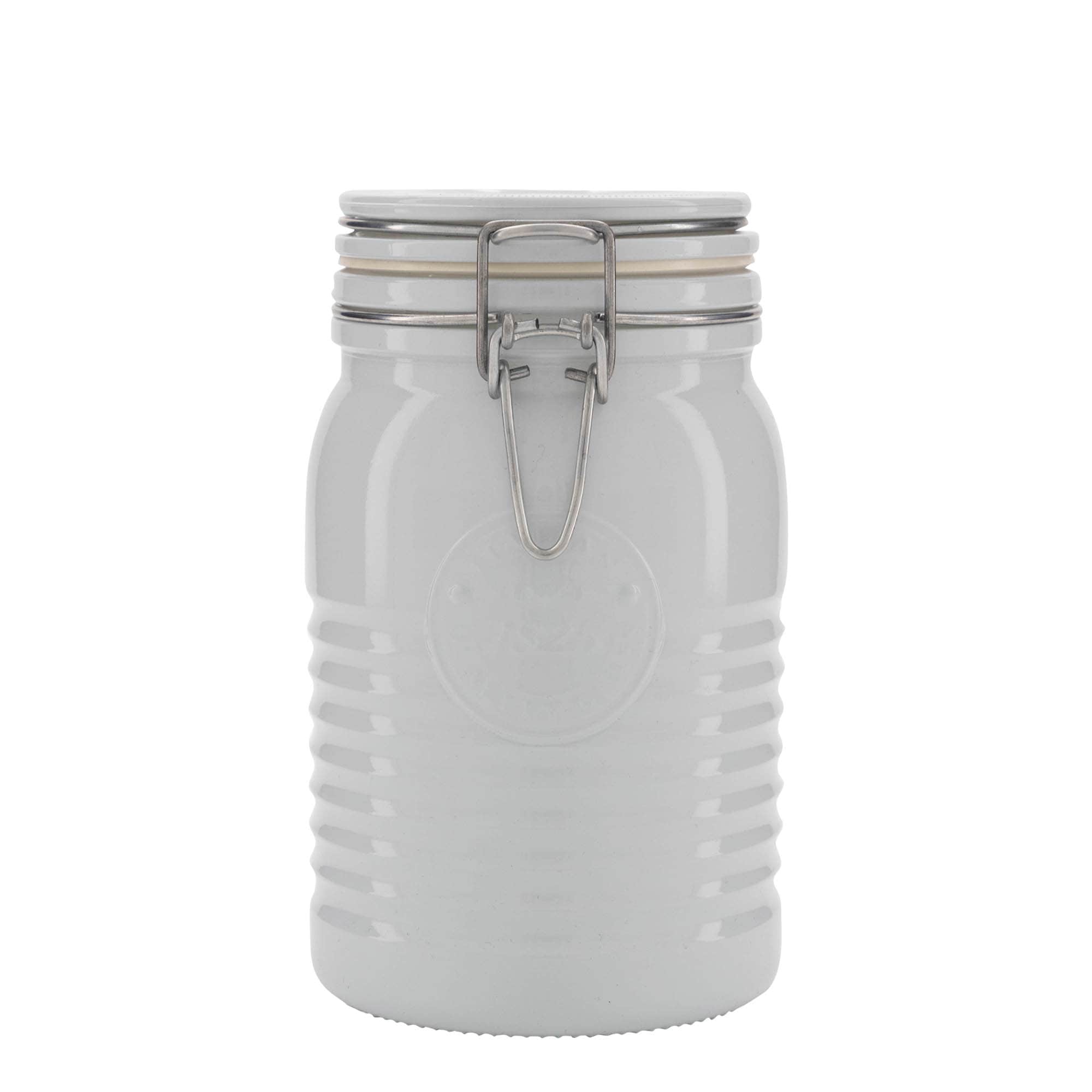 1000 ml Frasco hermético 'Officina 1825', branco, boca: Fecho hermético 1000 ml Frasco hermético 'Officina 1825', branco, boca: Fecho hermético
