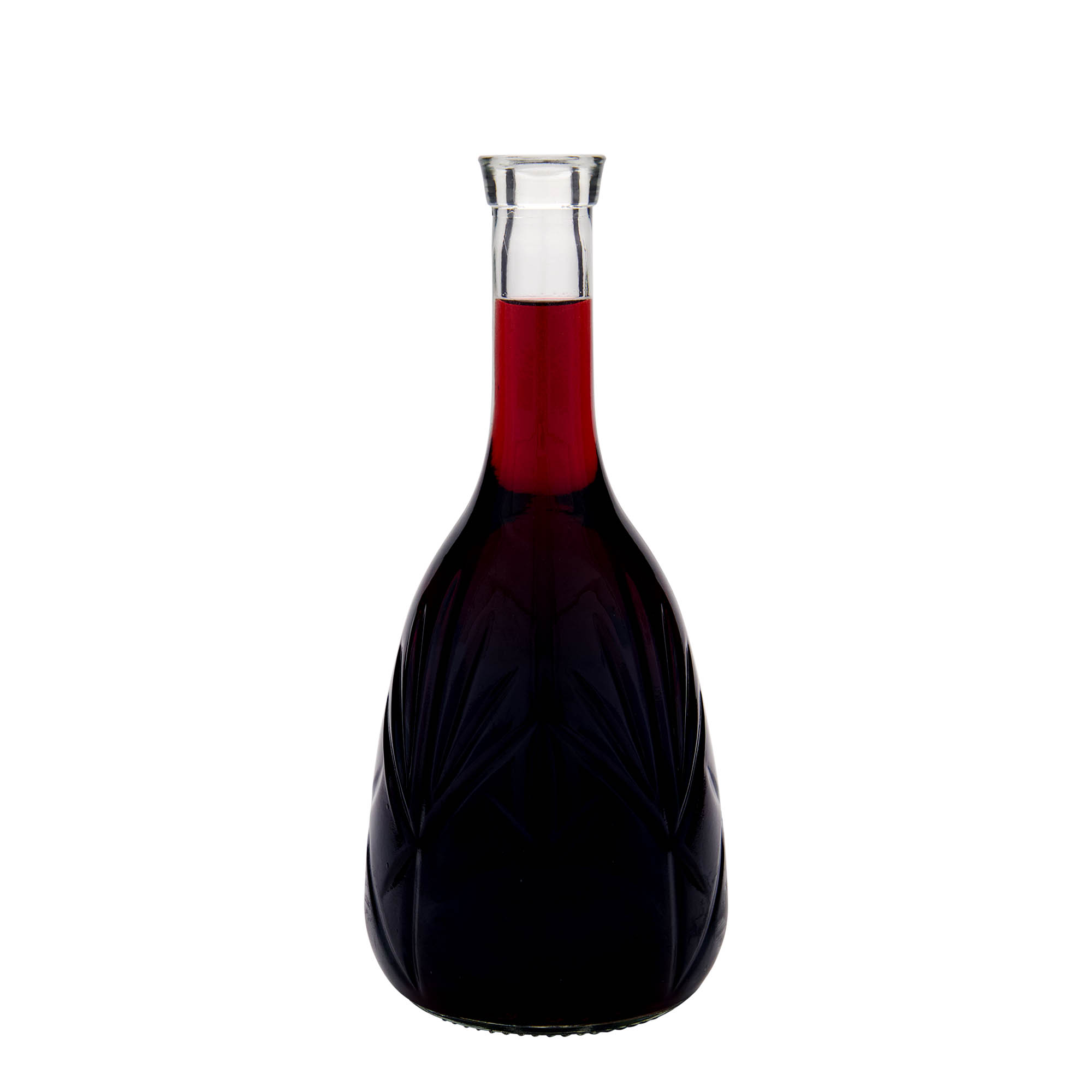 Garrafa de vidro 1.000 ml 'Reliefa', boca: cortiça