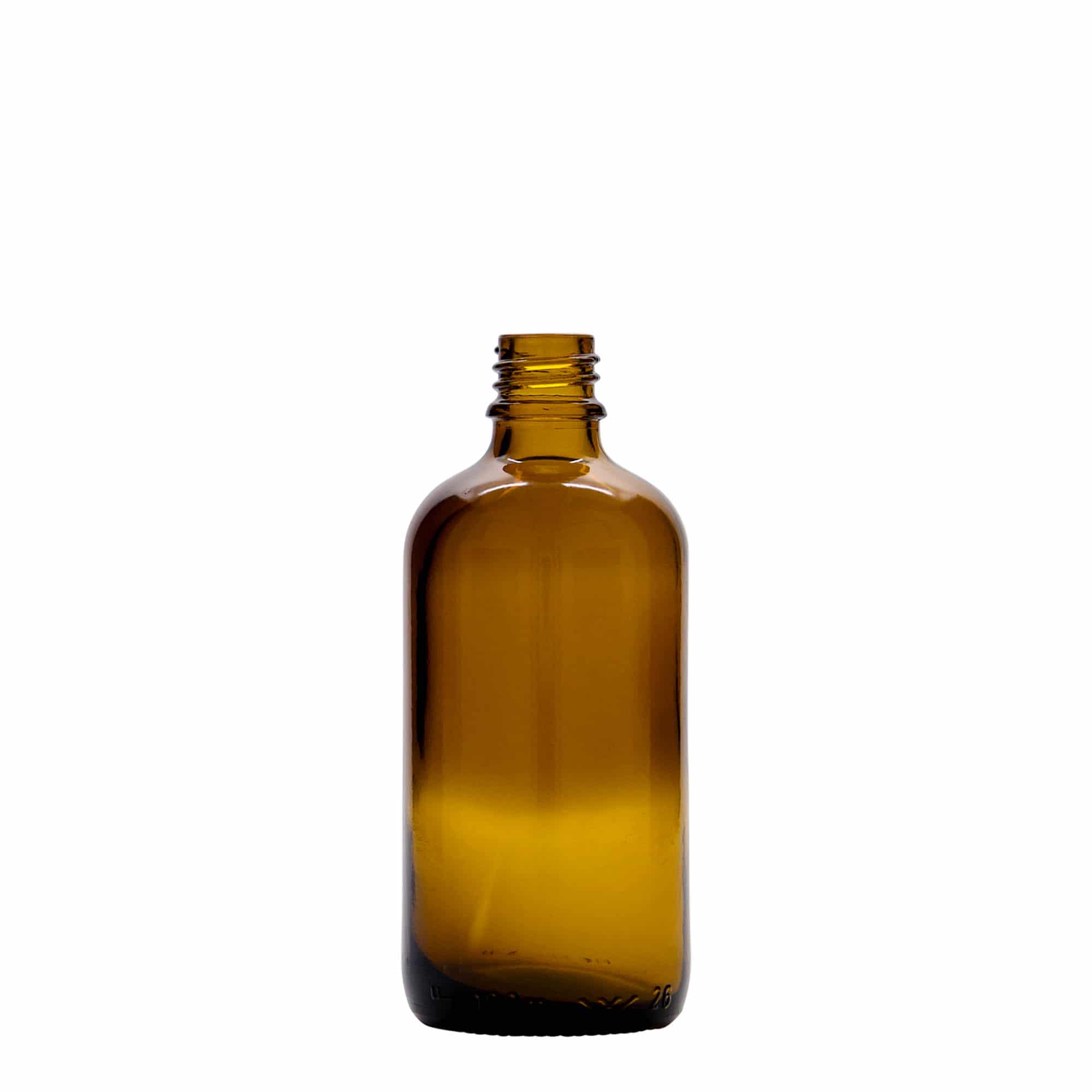 Frasco conta-gotas de 100 ml para medicamentos, vidro, castanho-avermelhado, bocal: DIN 18 Frasco conta-gotas de 100 ml para medicamentos, vidro, castanho-avermelhado, bocal: DIN 18