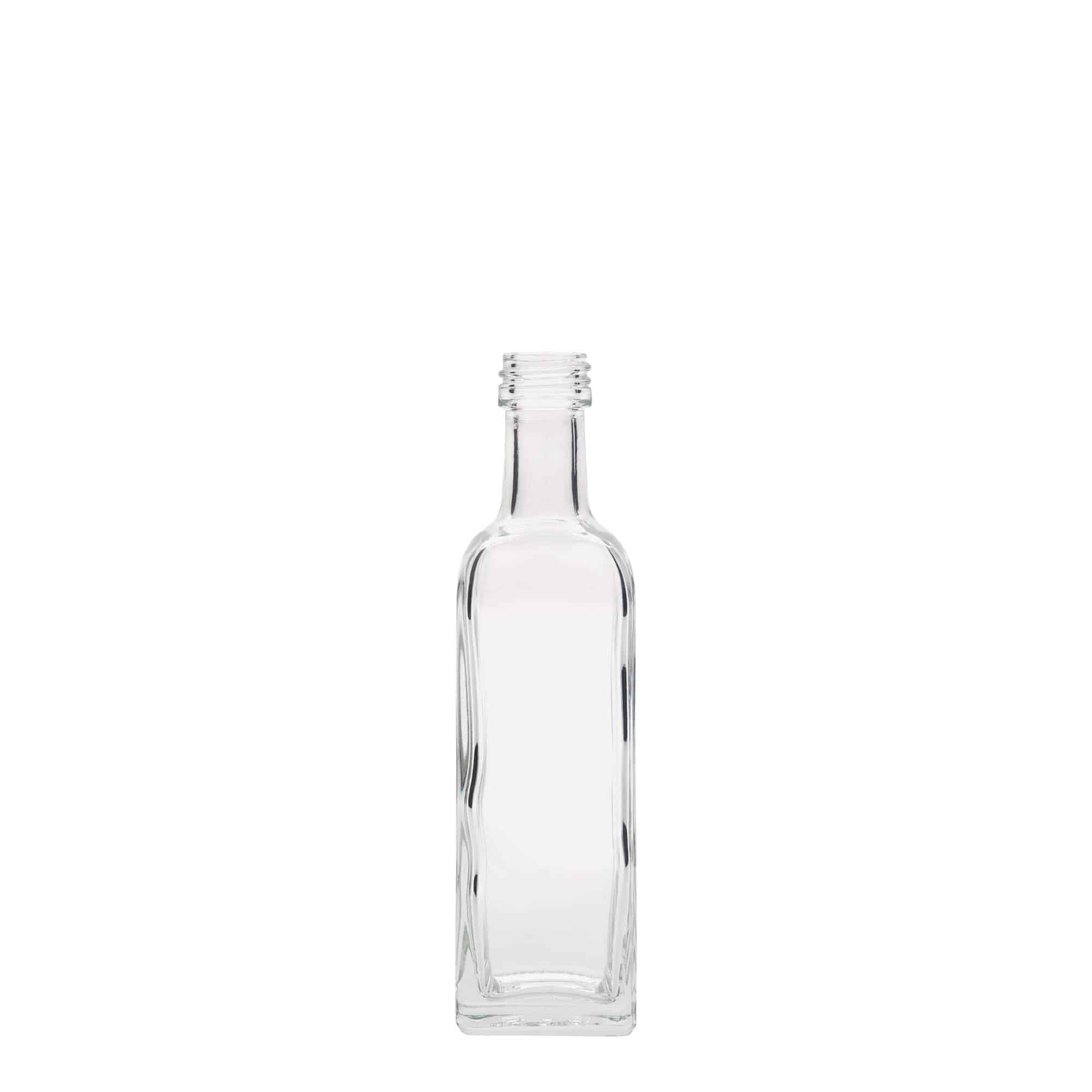 60 ml Garrafa de vidro 'Marasca', quadrada, boca: PP 18 60 ml Garrafa de vidro 'Marasca', quadrada, boca: PP 18