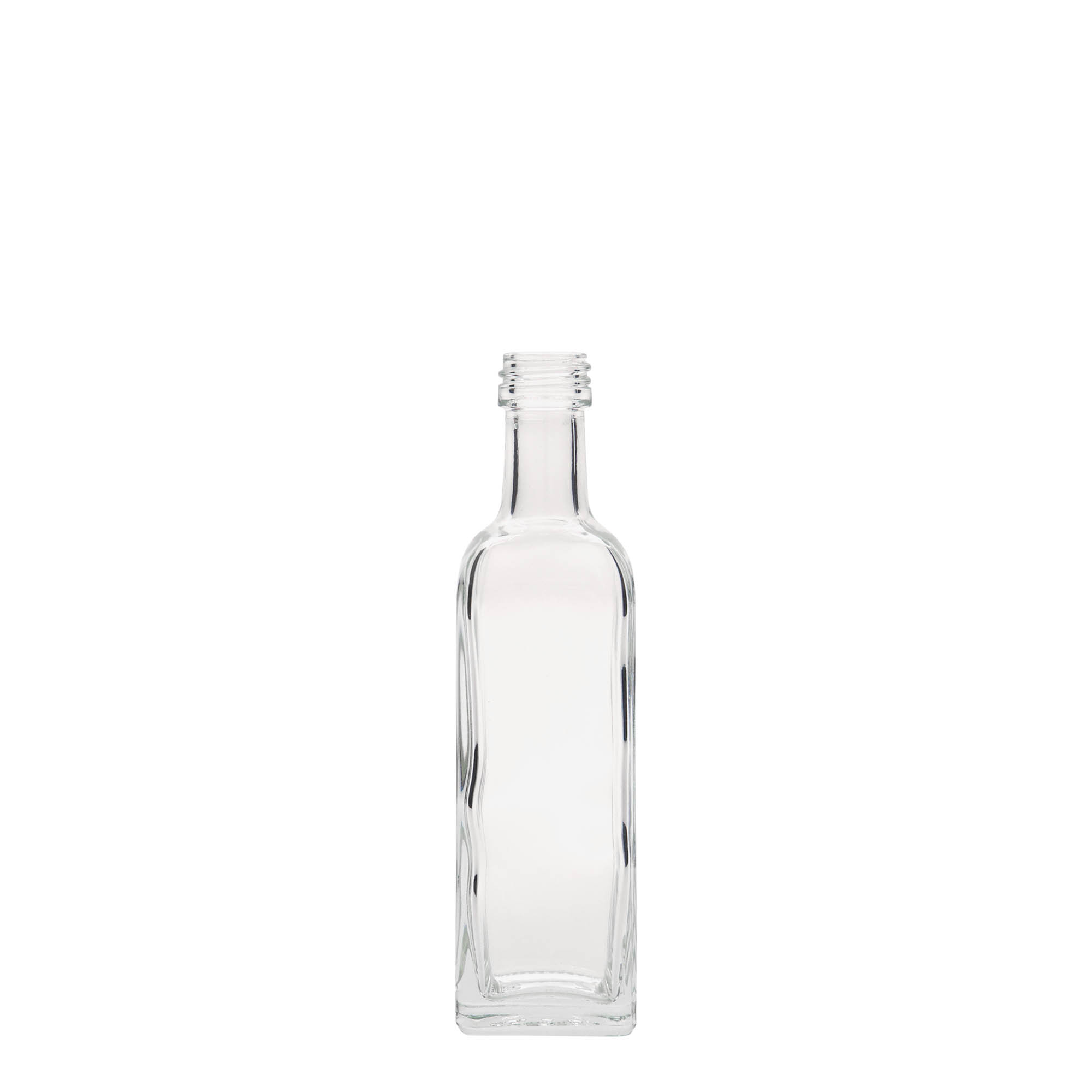 Frasco de vidro de 60 ml 'Marasca', quadrado, boca: PP 18 Frasco de vidro de 60 ml 'Marasca', quadrado, boca: PP 18