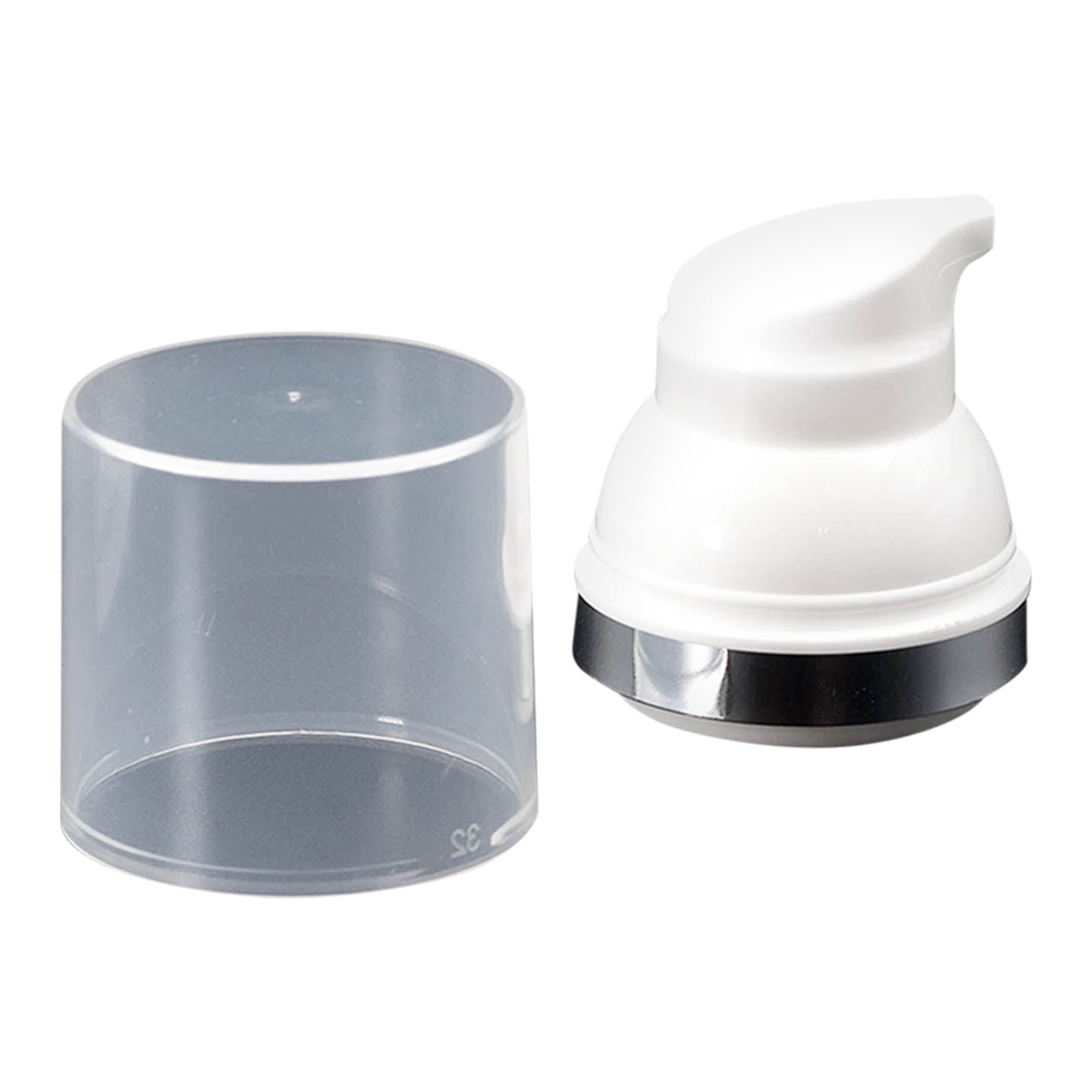 Cabeça de bomba dispensadora airless 'Mezzo', plástico PP, branco Cabeça de bomba dispensadora airless 'Mezzo', plástico PP, branco