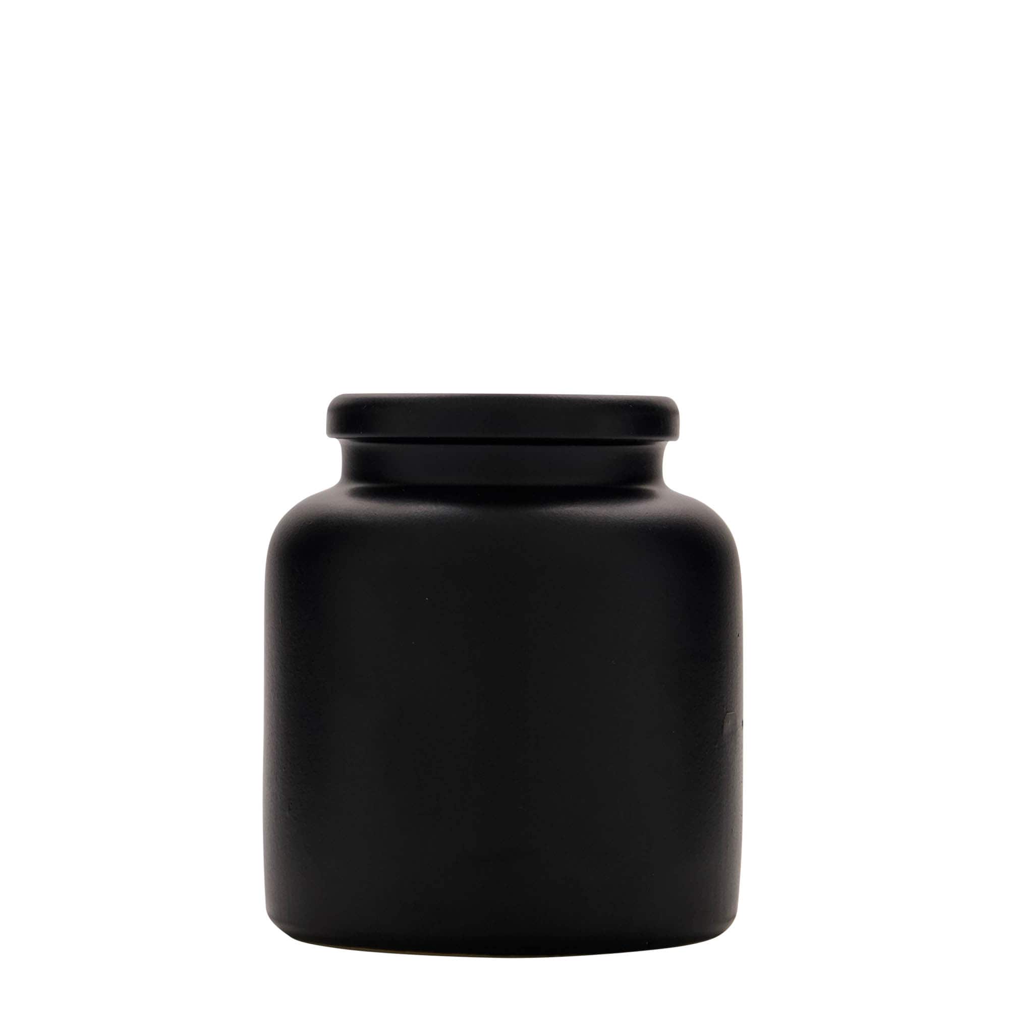 270 ml Frasco grés, cerâmica, preto, boca: Tampa 270 ml Frasco grés, cerâmica, preto, boca: Tampa