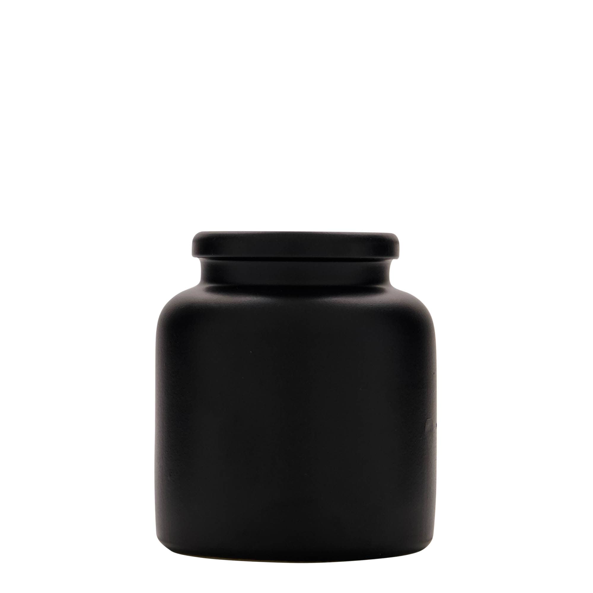 Vaso de grés de 270 ml, cerâmica, preto, boca: tampa invertida
