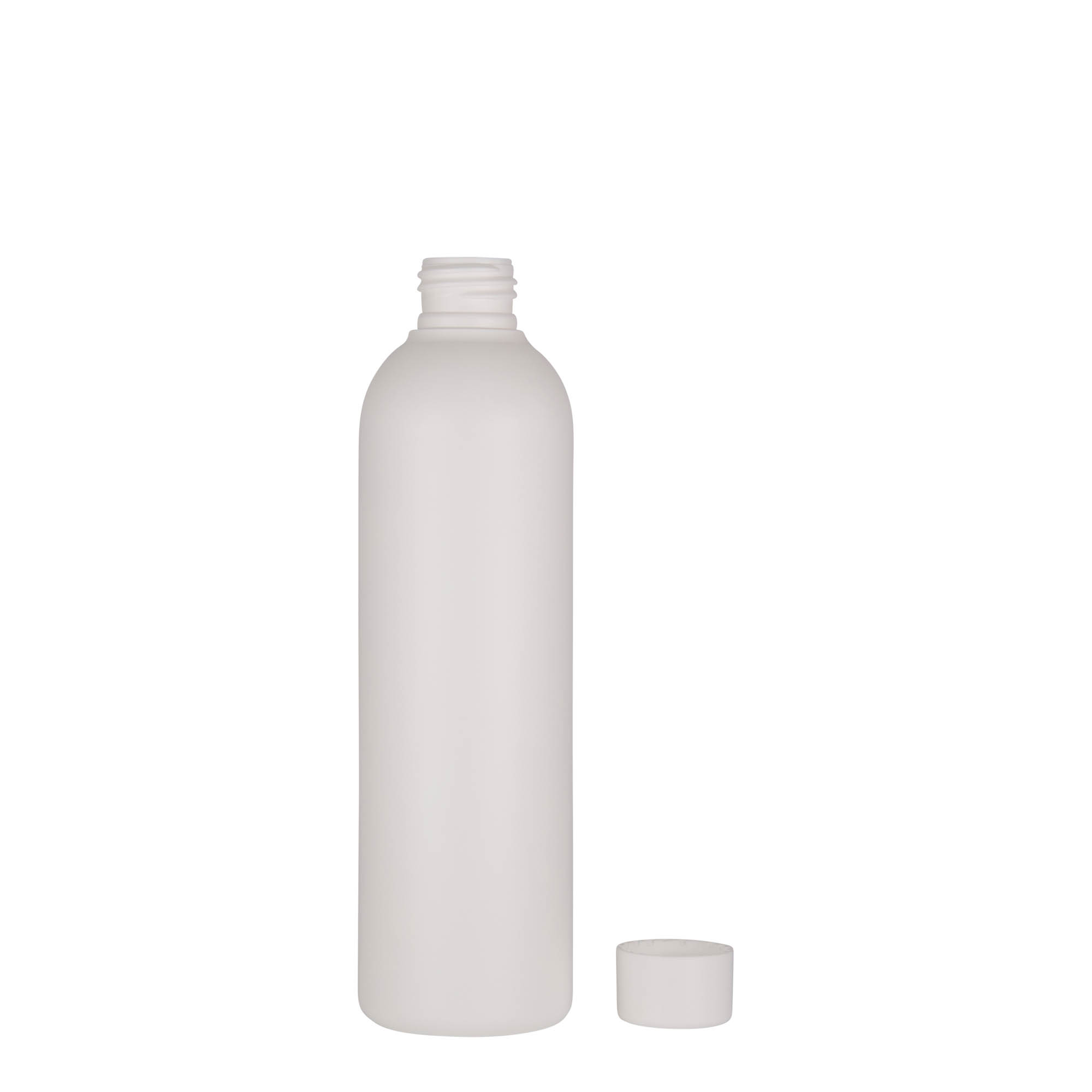 Frasco de plástico de 250 ml 'Tuffy', HDPE, branco, bocal: 24/410